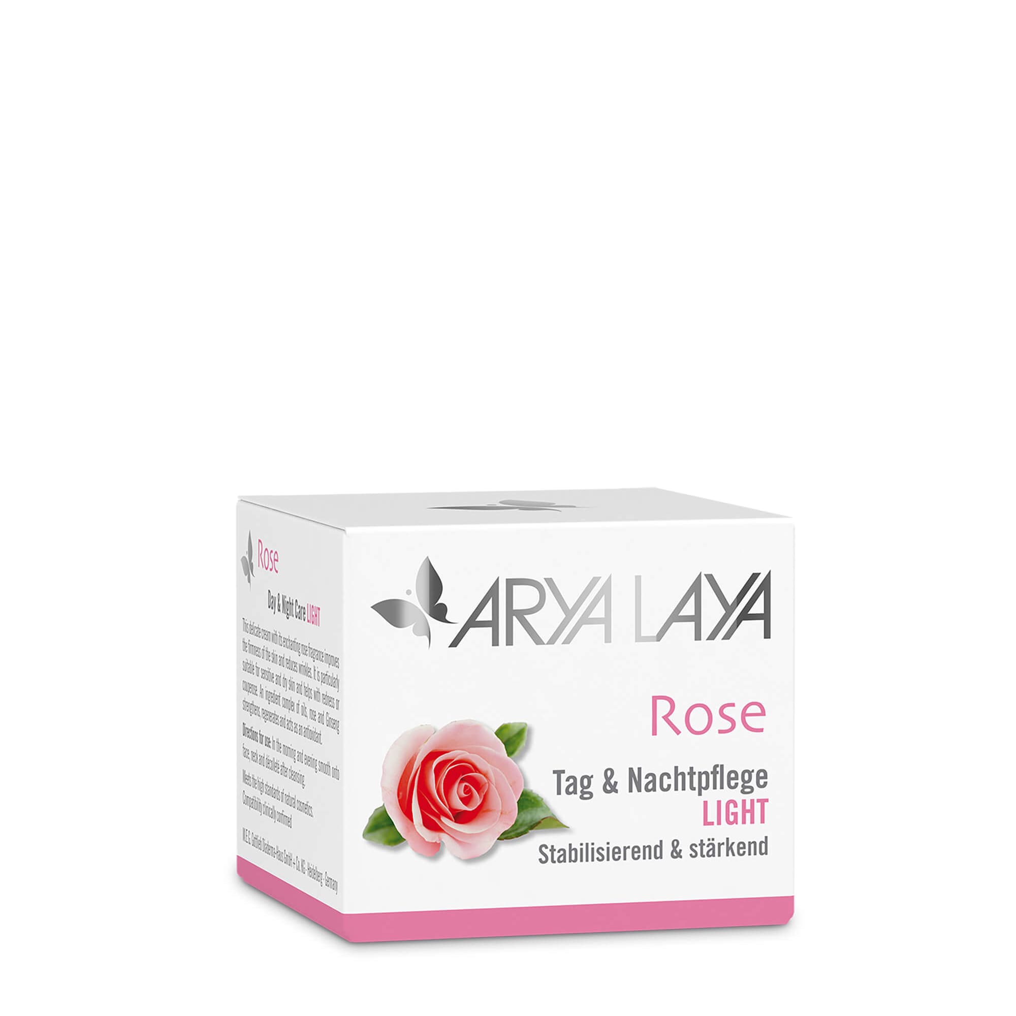 Faltschachtel mit ARYA LAYA Rose Tag und Nachtpflege Light, 50 ml