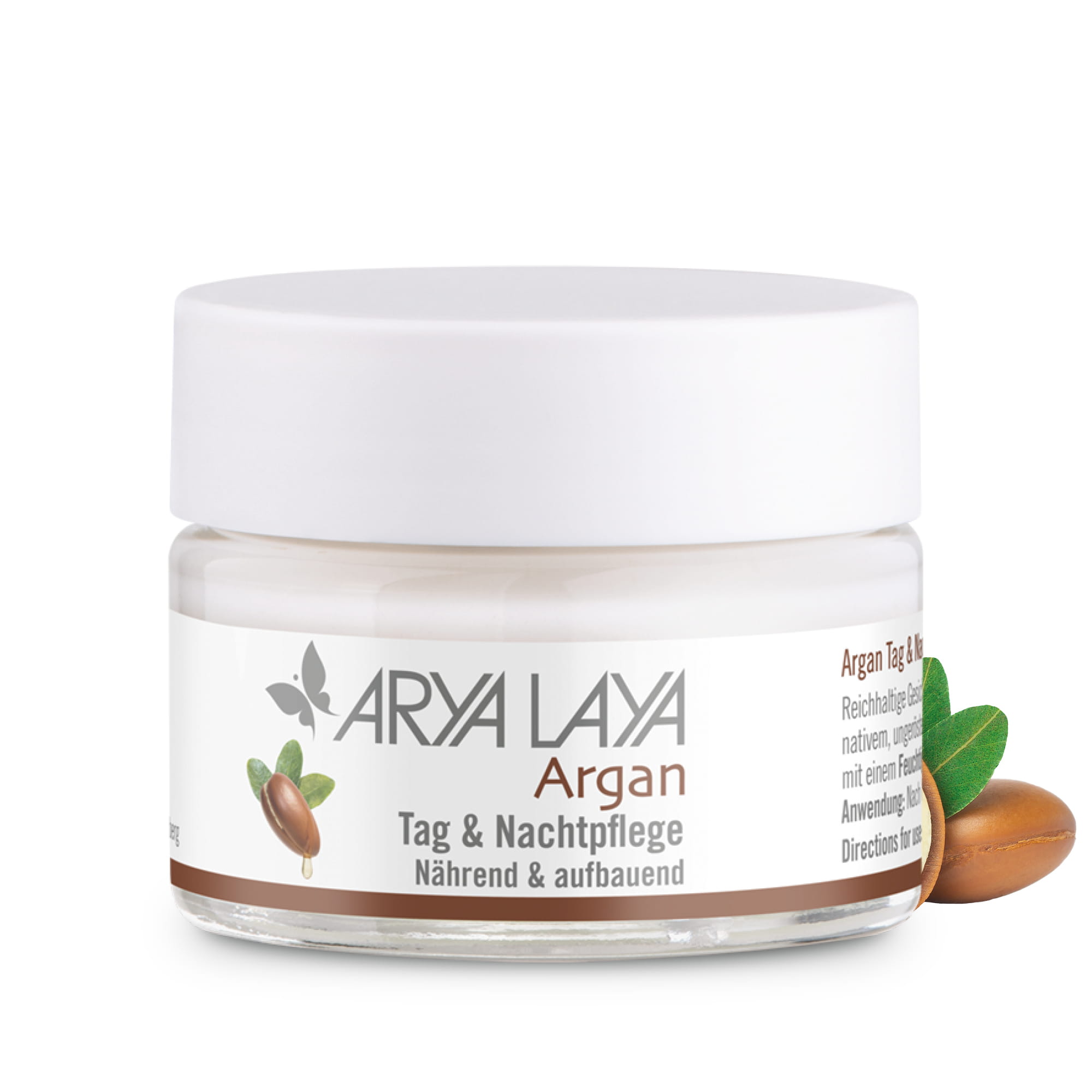 Hero: Glastiegel ARYA LAYA Argan Tag & Nachtpflege 50 ml Glastiegel ARYA LAYA Argan Tag & Nachtpflege, 50 ml