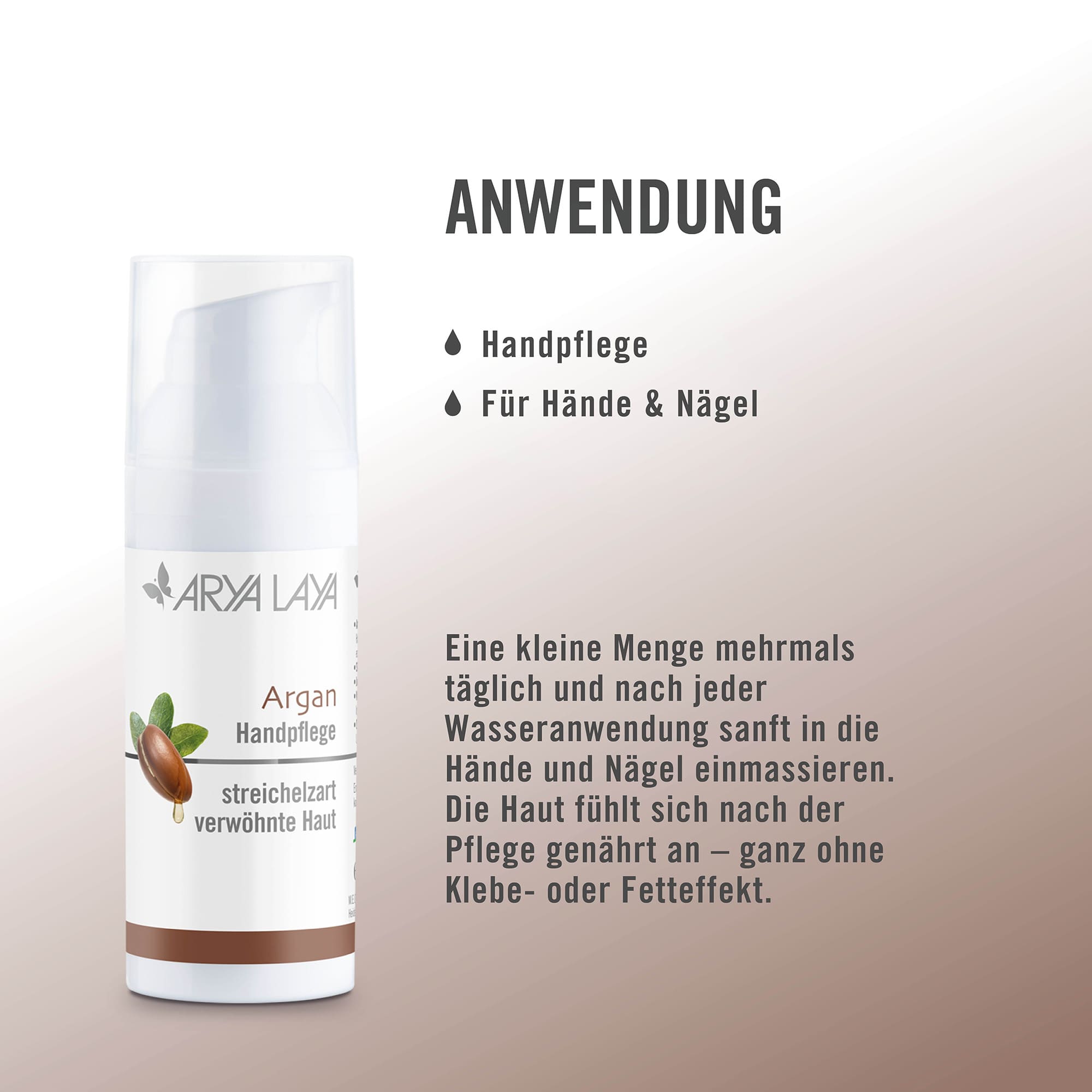 Anwendung ARYA LAYA Argan Handpflege