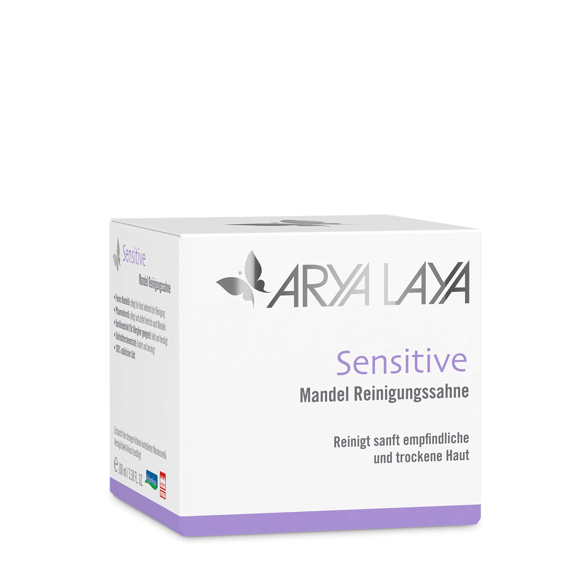 Faltschachtel ARYA LAYA Sensitive Mandel Reinigungssahne 100 ml Faltschachtel mit ARYA LAYA Sensitive Mandel Reinigungssahne, 100 ml