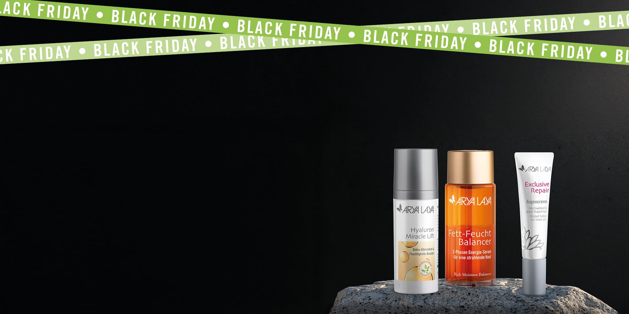 Black Week Flatterband vor schwarzem Hintergrund