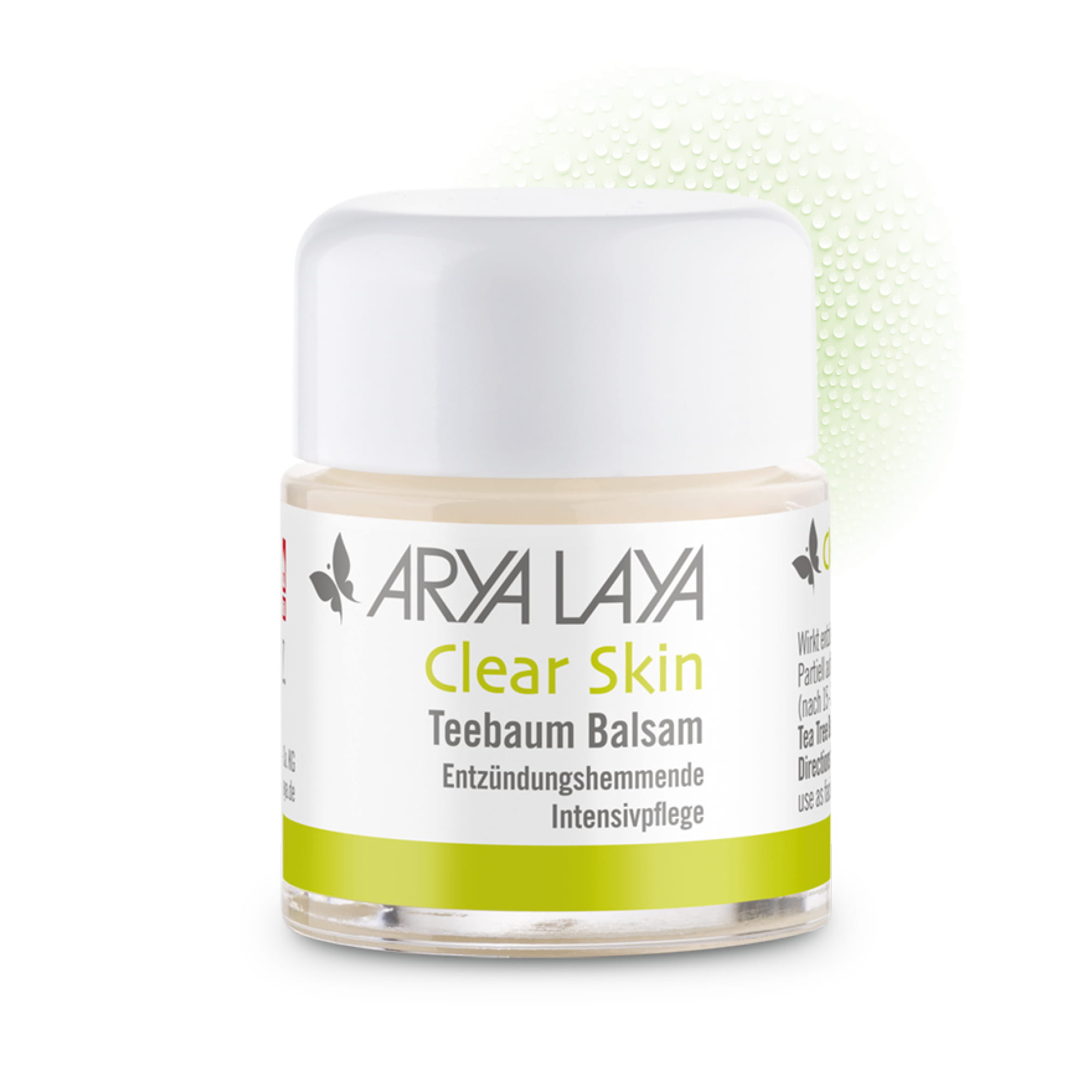 Hero: Glastiegel ARYA LAYA Clear Skin Teebaum Balsam 20 ml Glastiegel mit ARYA LAYA Clear Skin Teebaum Balsam, 20 ml