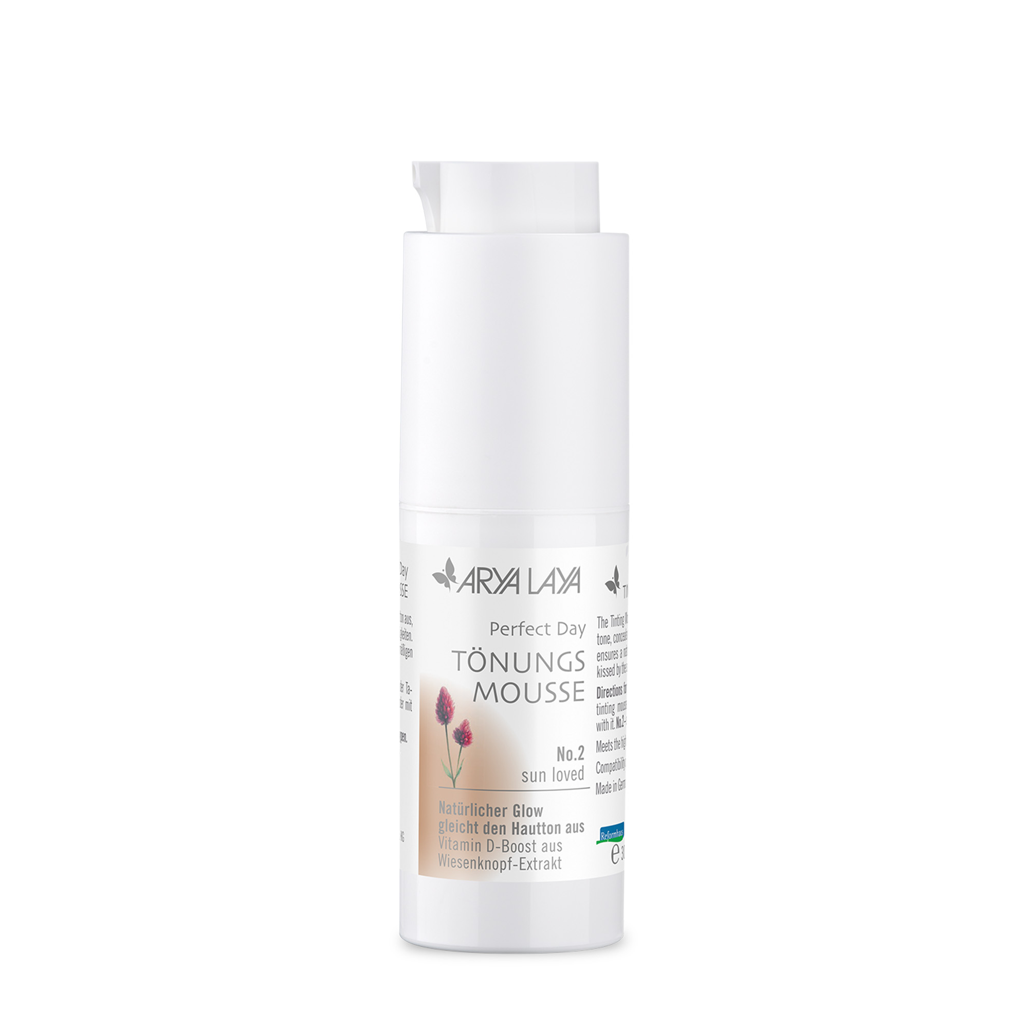 Offener Spender mit ARYA LAYA Tönungsmousse Perfect Day No. 2 sun loved, 30 ml