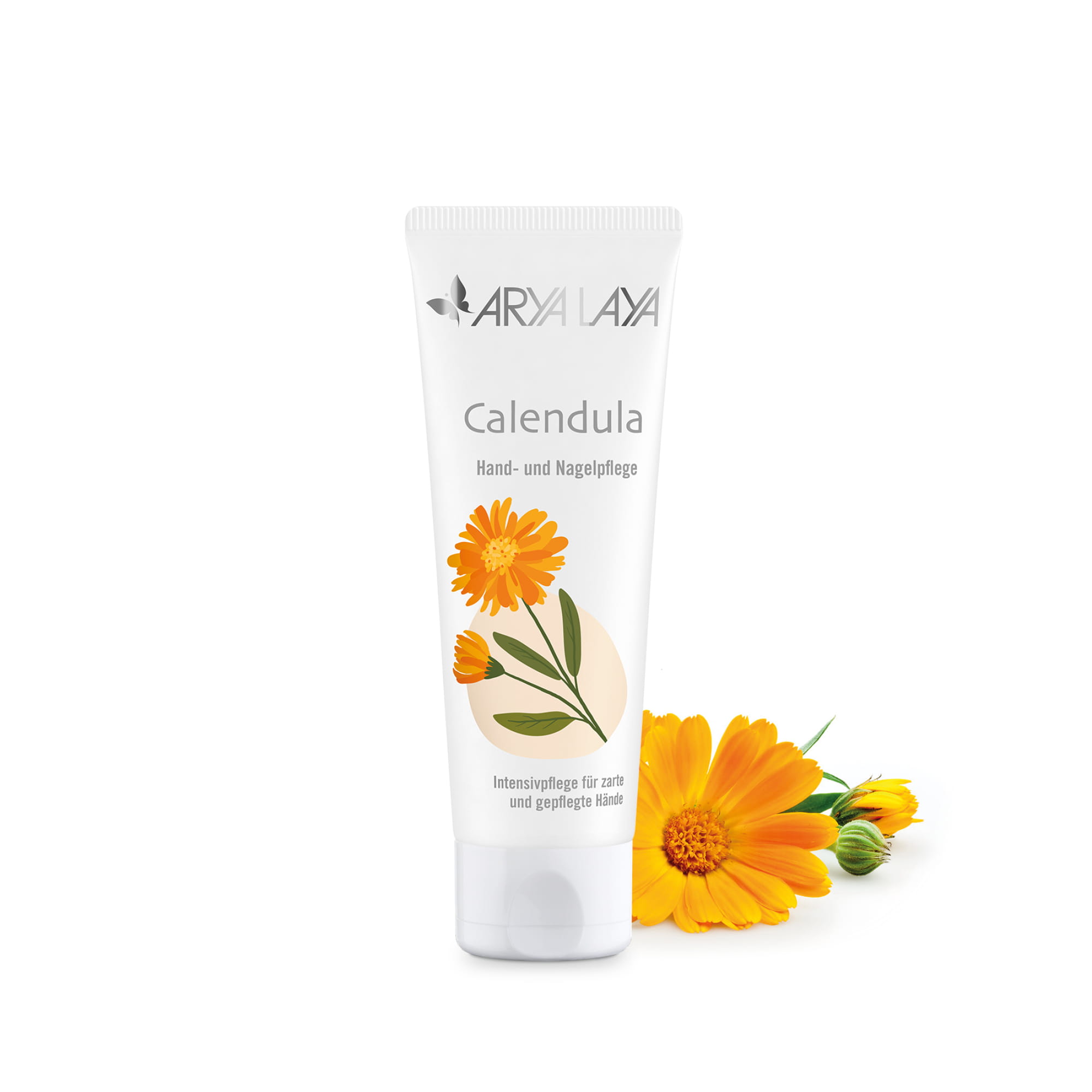 Tube ARYA LAYA Calendula Hand- und Nagelpflege 75 ml Tube mit ARYA LAYA Calendula Hand- und Nagelpflege, 75 ml