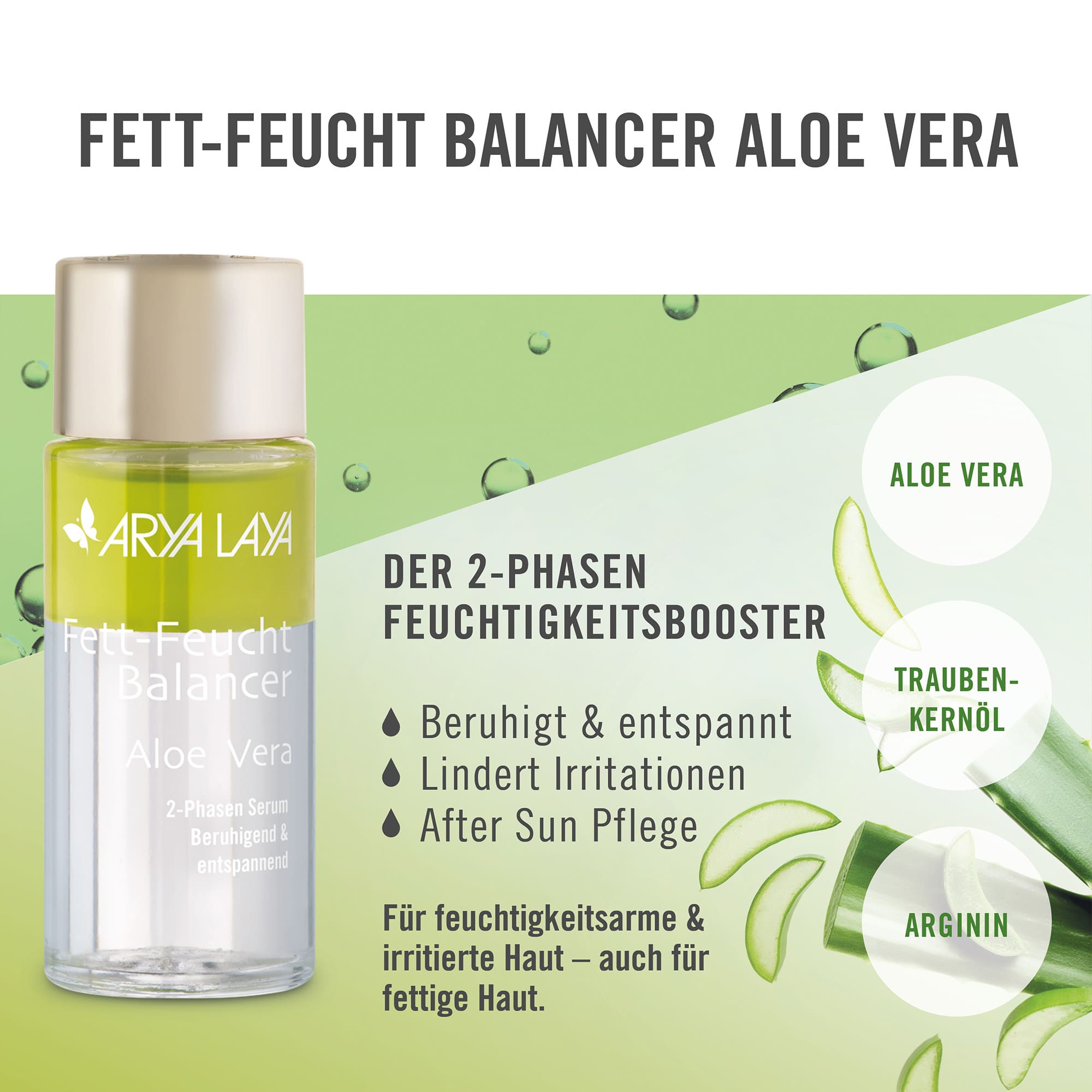 Wirkweise ARYA LAYA Fett-Feucht Balancer Aloe Vera