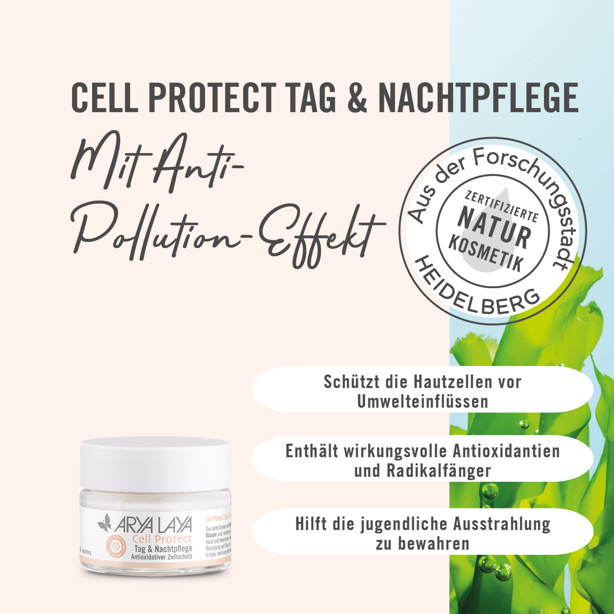 Chart Wirkweise ARYA LAYA Cell Protect Tag und Nachtpflege Wirkweise ARYA LAYA Cell Protect Tag und Nachtpflege