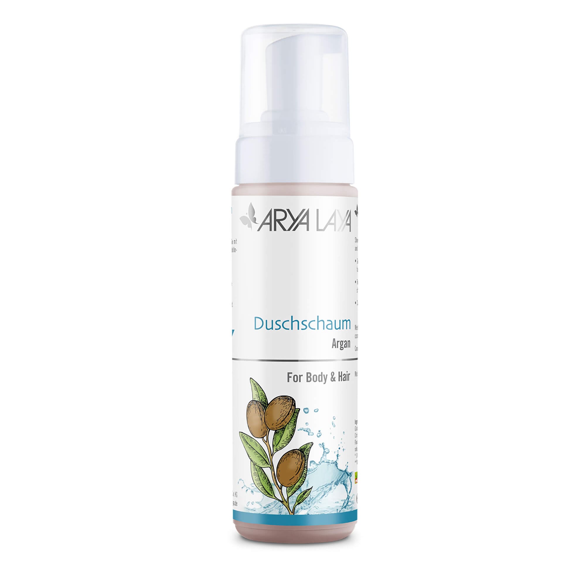 Airless-Spender mit ARYA LAYA Duschschaum Argan, 200 ml