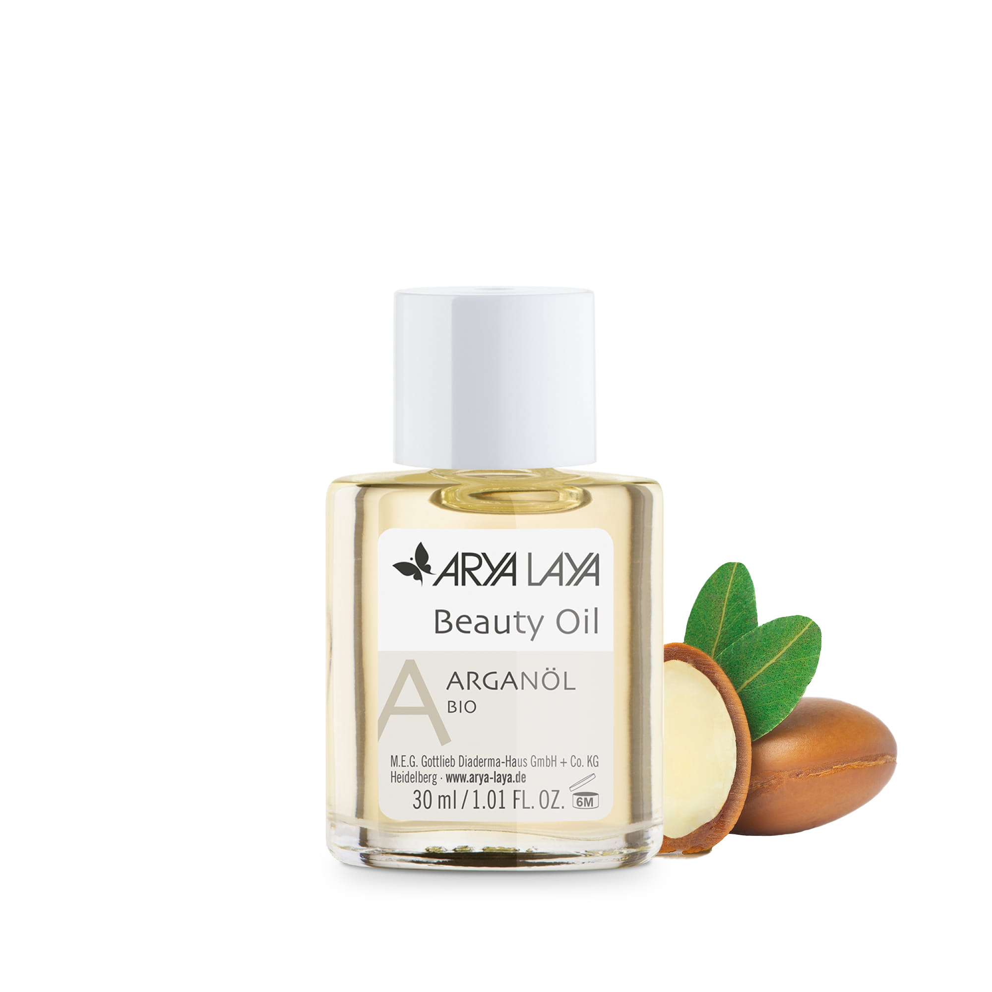Hero: Glasfläschchen ARYA LAYA Beauty Oil Arganöl bio 30 ml Glasfläschchen mit ARYA LAYA Beauty Oil Arganöl bio, 30 ml