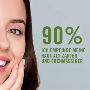 90 % empfinden ihre Haut zarter und ebenmäßiger