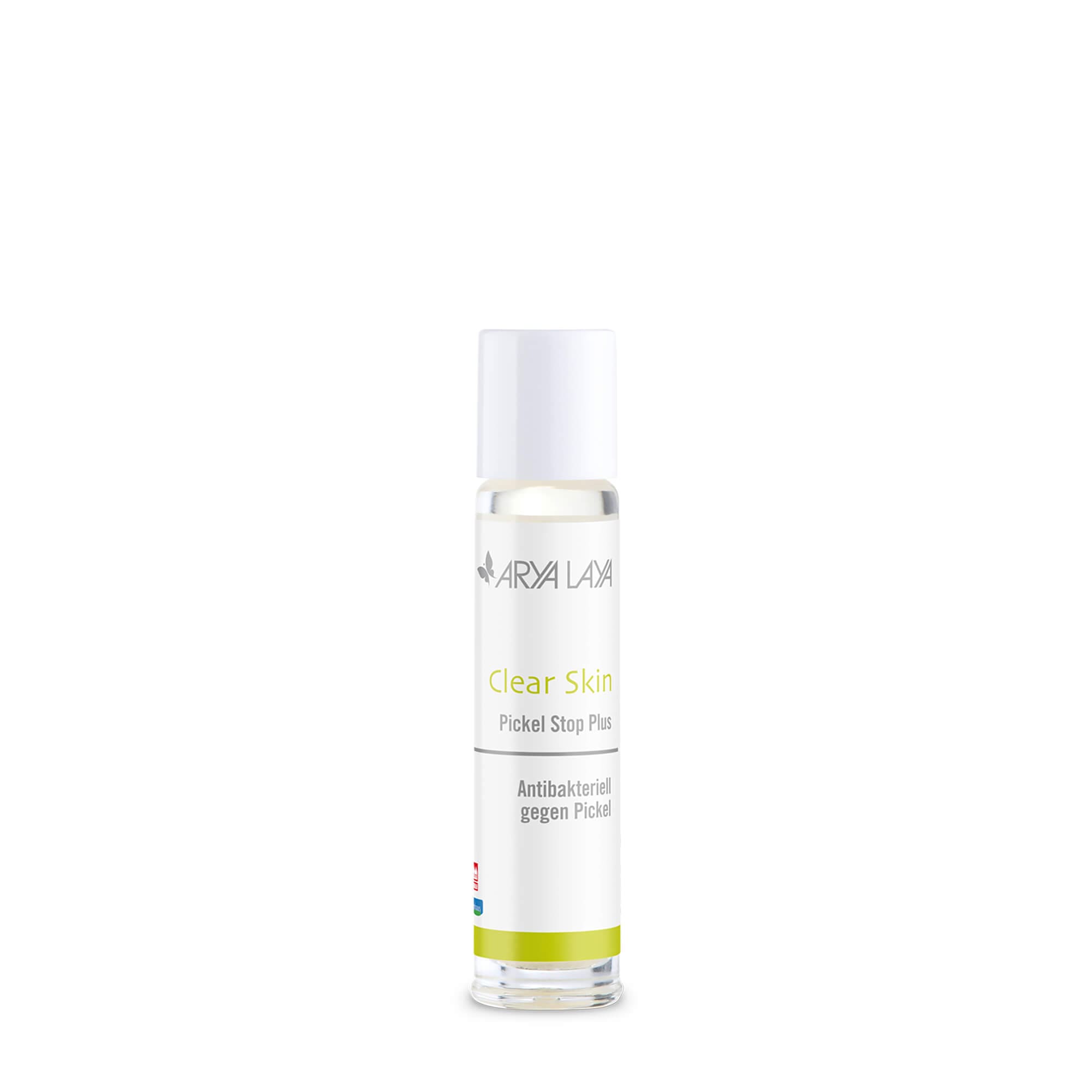 Glasfläschchen mit ARYA LAYA Clear Skin Pickel Stop Plus, 10 ml