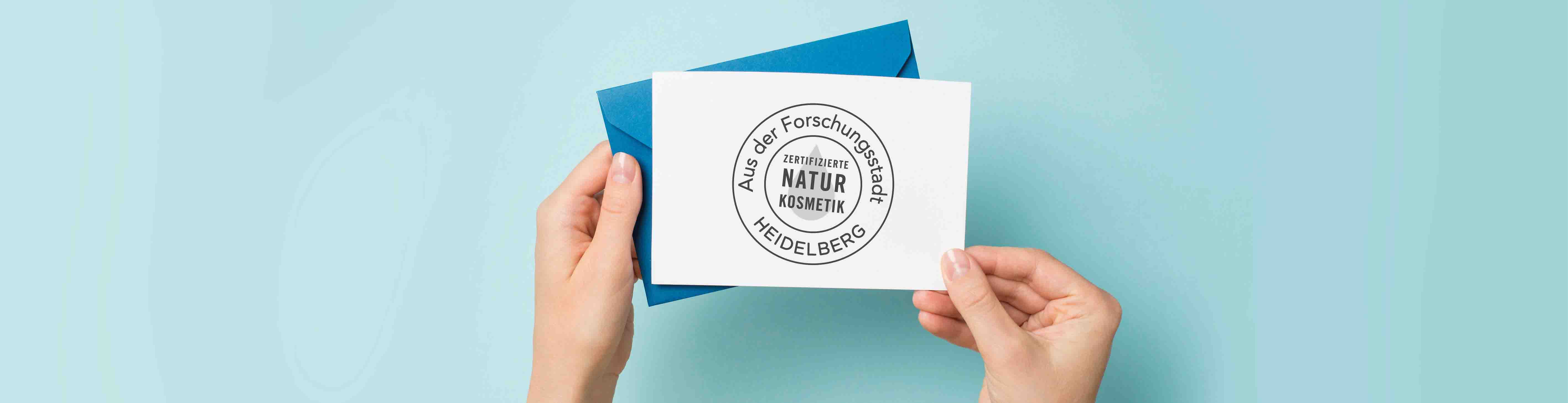 Ausgezeichnete Naturkosmetik mit Brief und Siegel Signet ausgezeichnete Naturkosmetik aus der Forschungsstadt Heidelberg