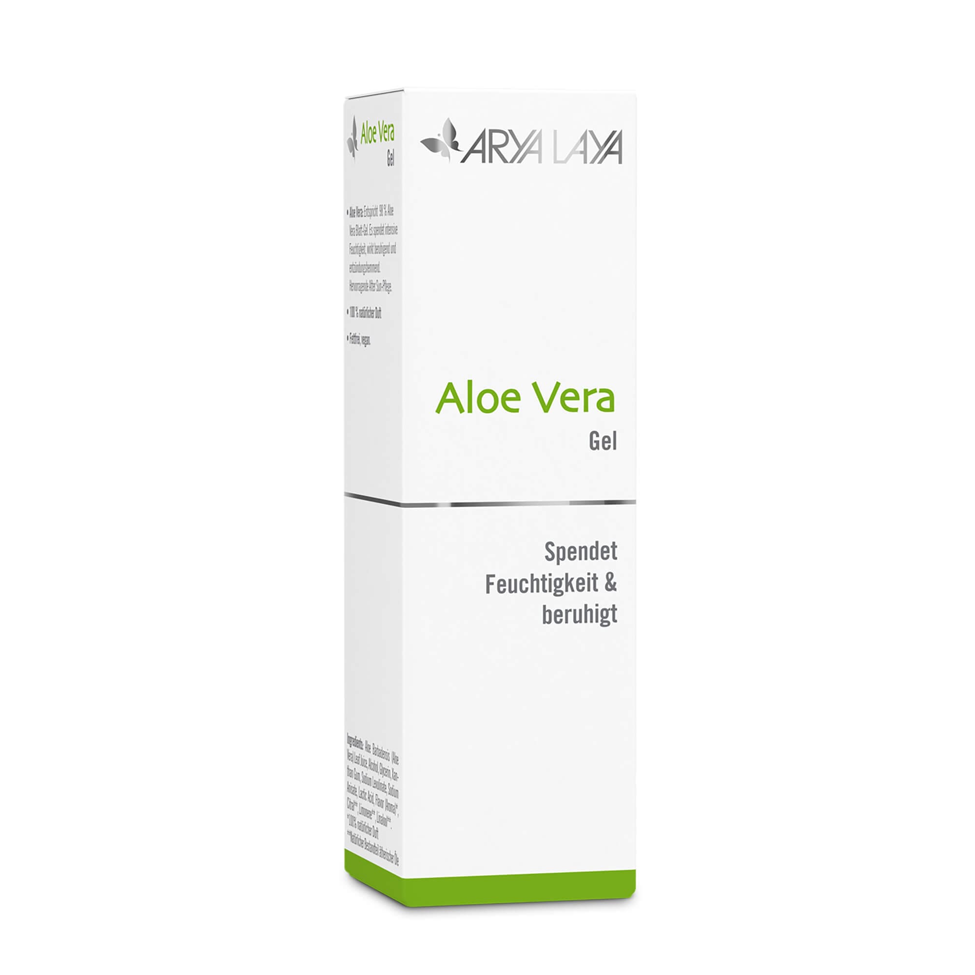 Faltschachtel mit der ARYA LAYA Aloe Vera Gel, 50 ml