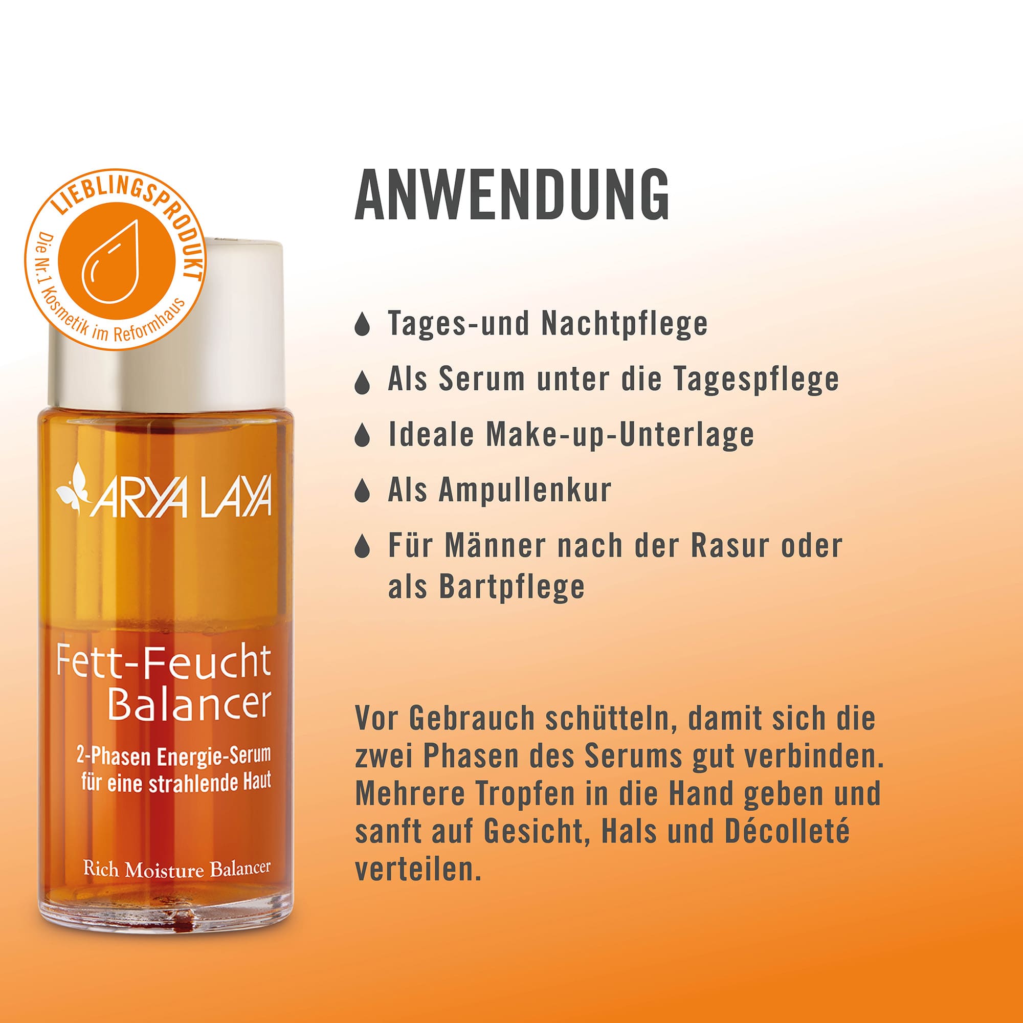 Chart Anwendung ARYA LAYA Fett-Feucht Balancer Klassiker Anwendung Wirkweise ARYA LAYA Fett-Feucht Balancer Klassiker