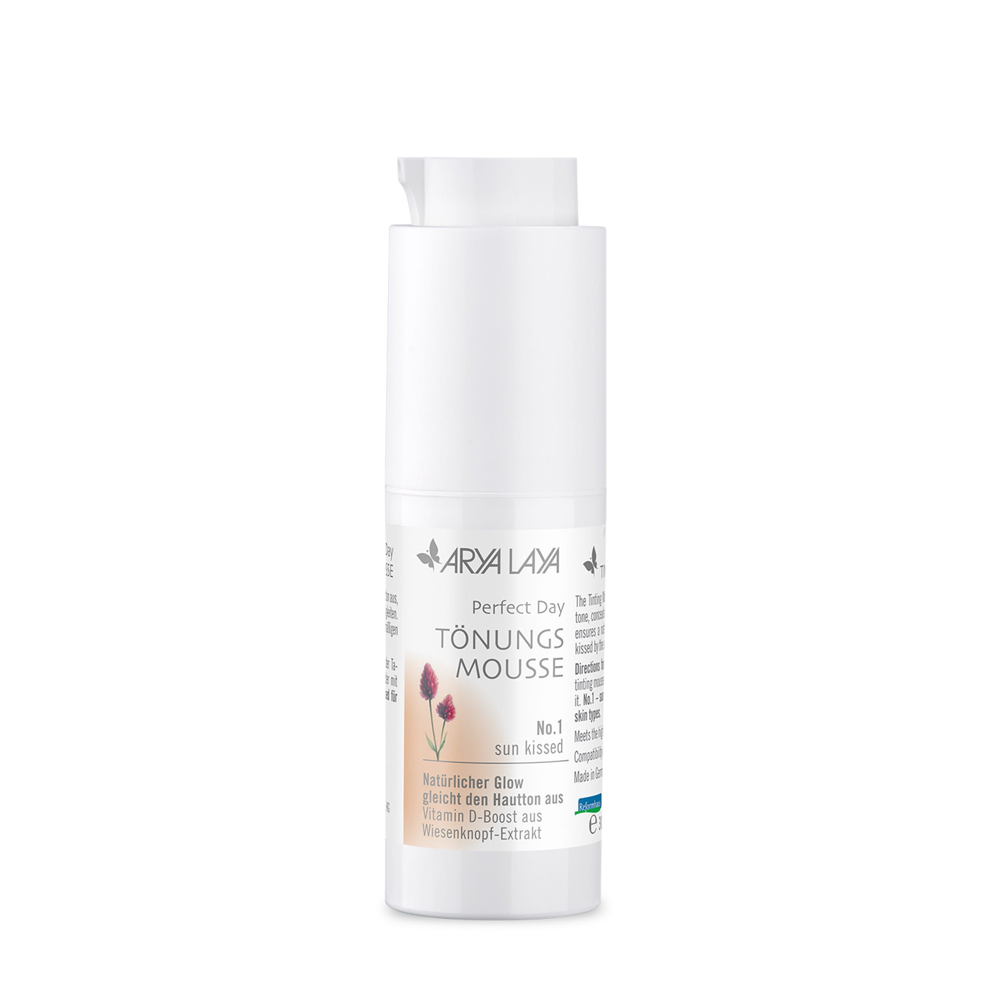 Offener Spender mit ARYA LAYA Tönungsmousse Perfect Day No. 1 sun kissed, 30 ml