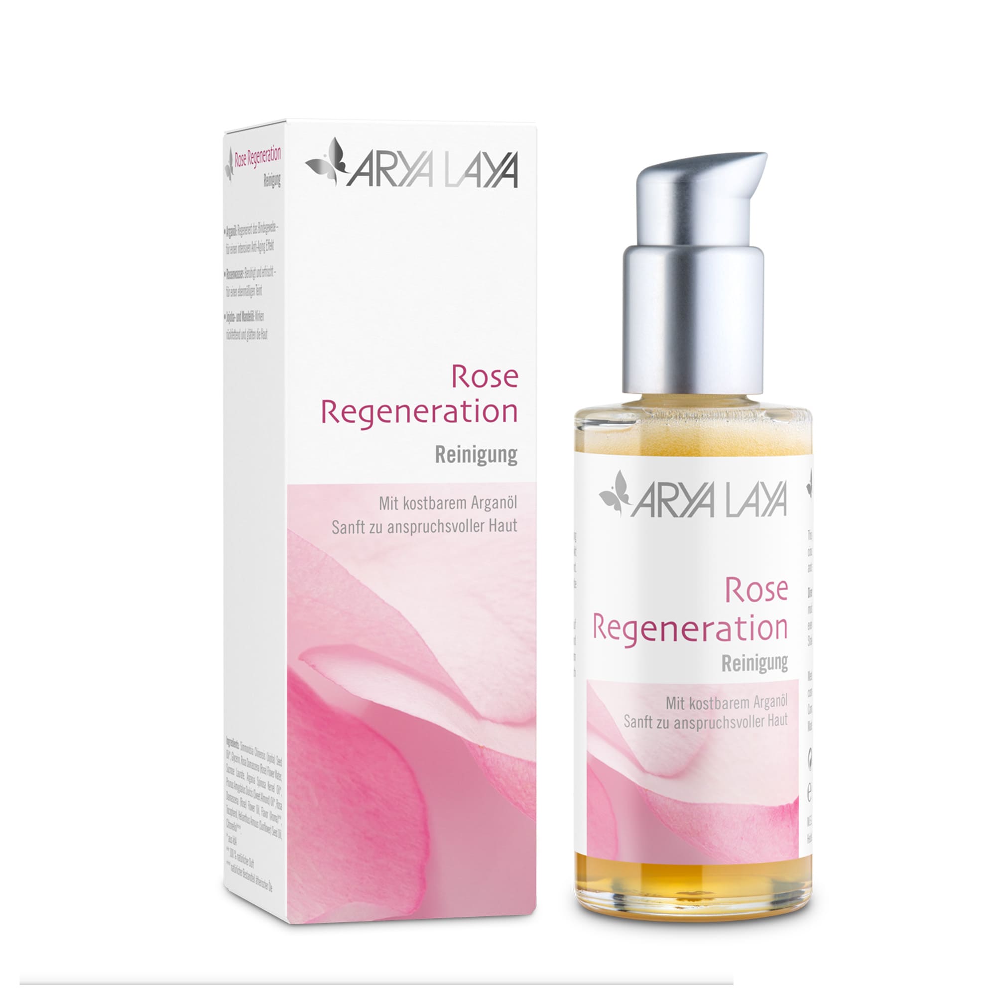 ARYA LAYA Rose Regeneration Reinigung, Glasflasche und Faltschachtel, 100 ml