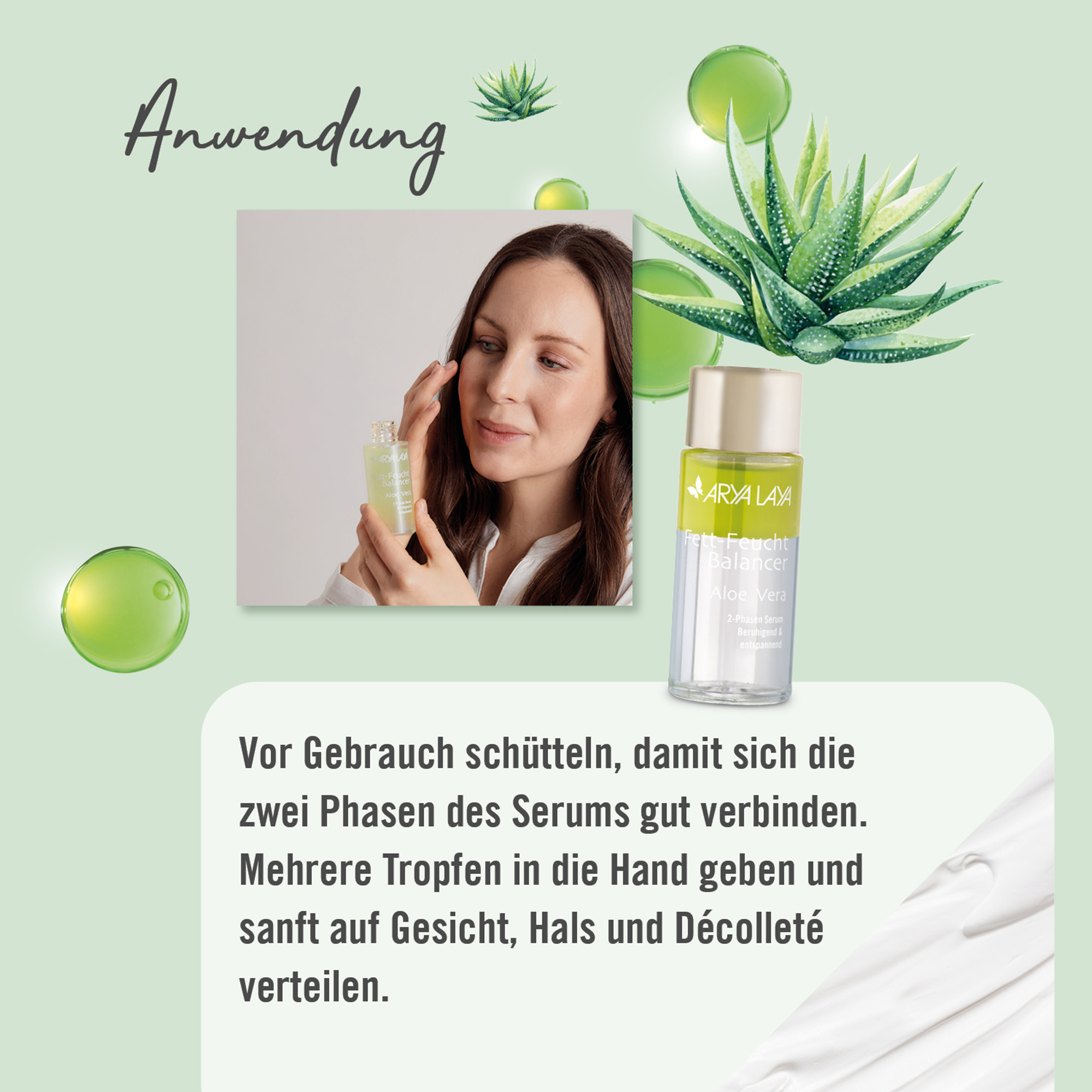 Chart Anwendung ARYA LAYA Fett-Feucht Balancer Aloe Vera Anwendung ARYA LAYA Fett-Feucht Balancer Aloe Vera