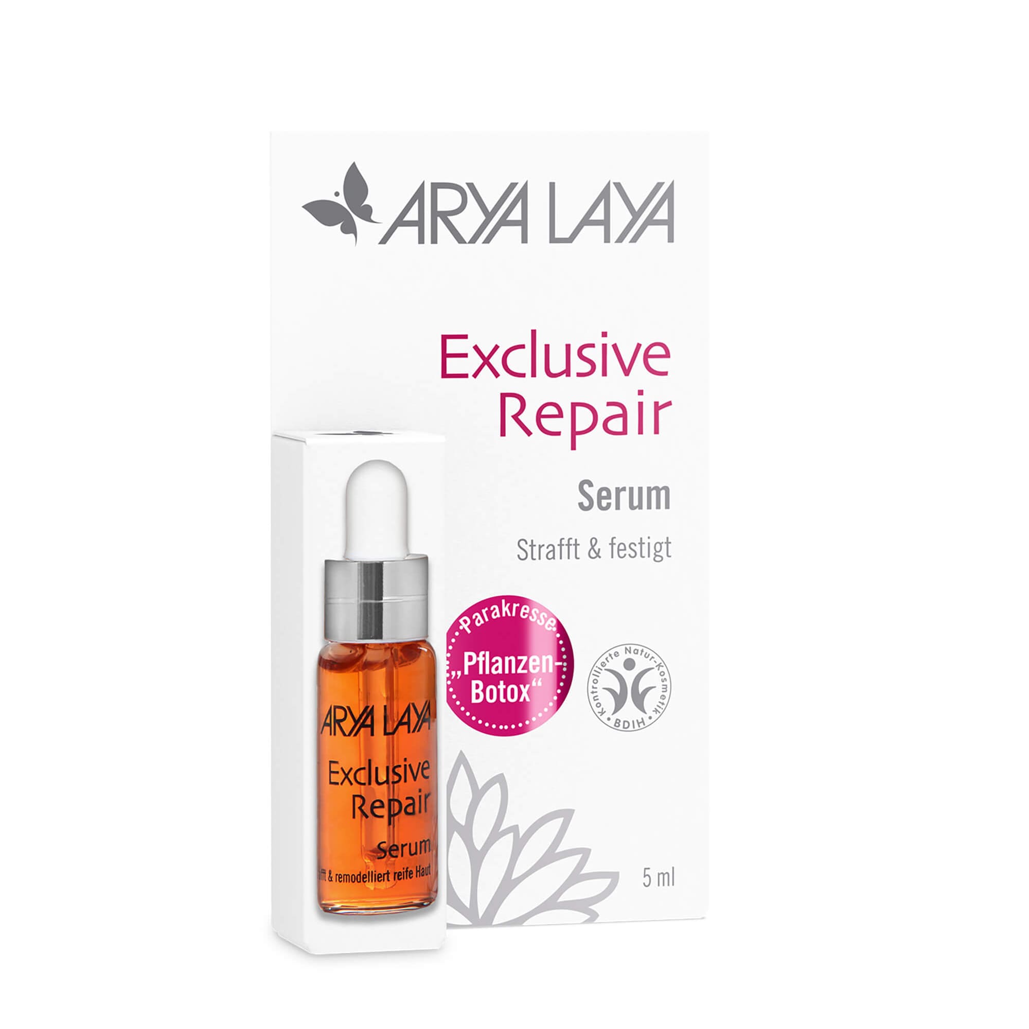 Faltschachtel mit ARYA LAYA Exclusive Repair Serum, 5 ml