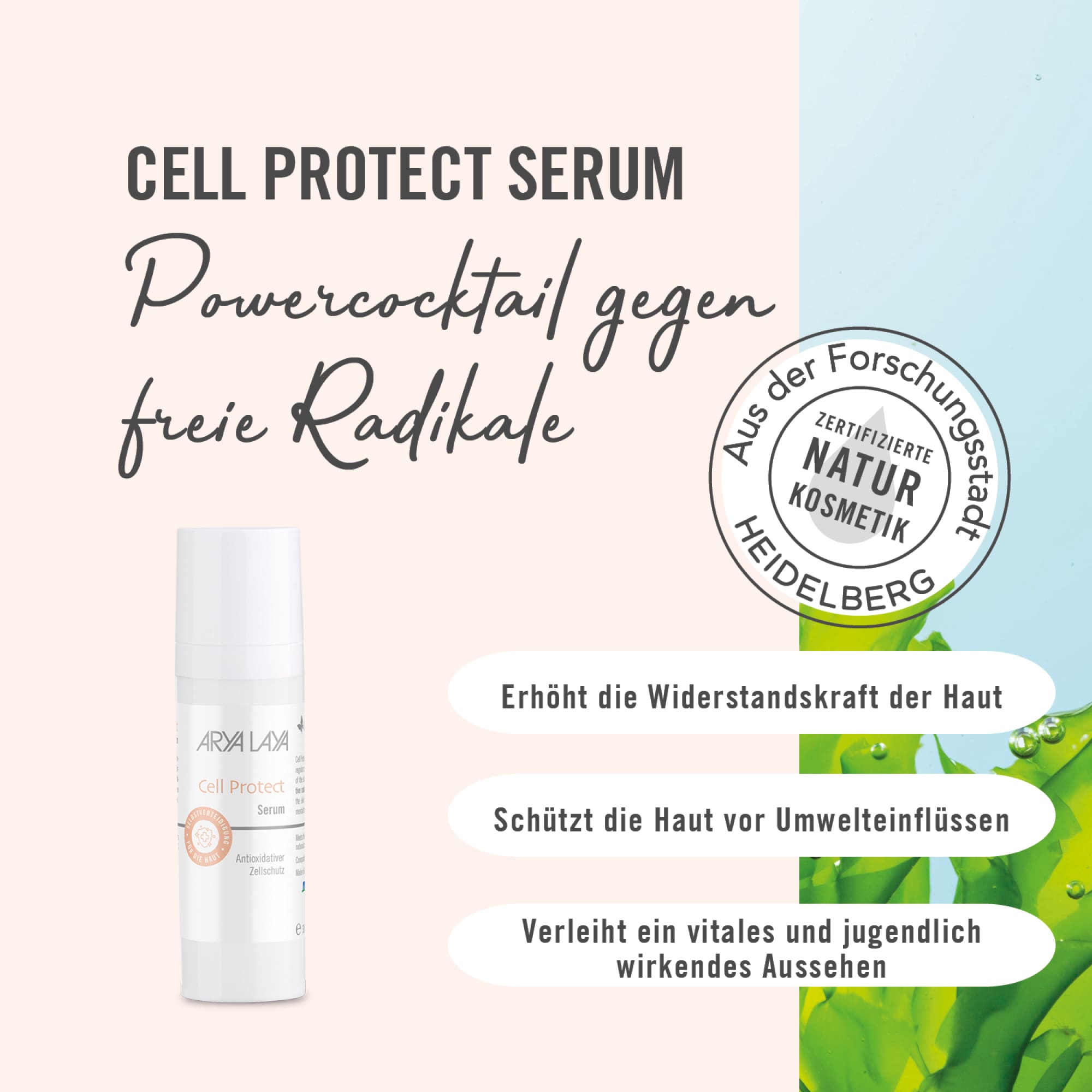 Chart Wirkweise ARYA LAYA Cell Protect Serum Wirkweise Cell Protect Serum