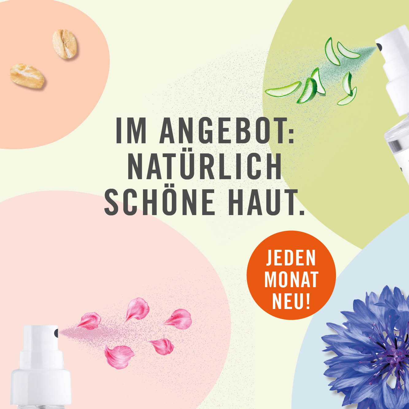 Menü Angebote des Monats Im Angebot: natürlich schöne Haut - entdecken Sie unsere Monats-Specials