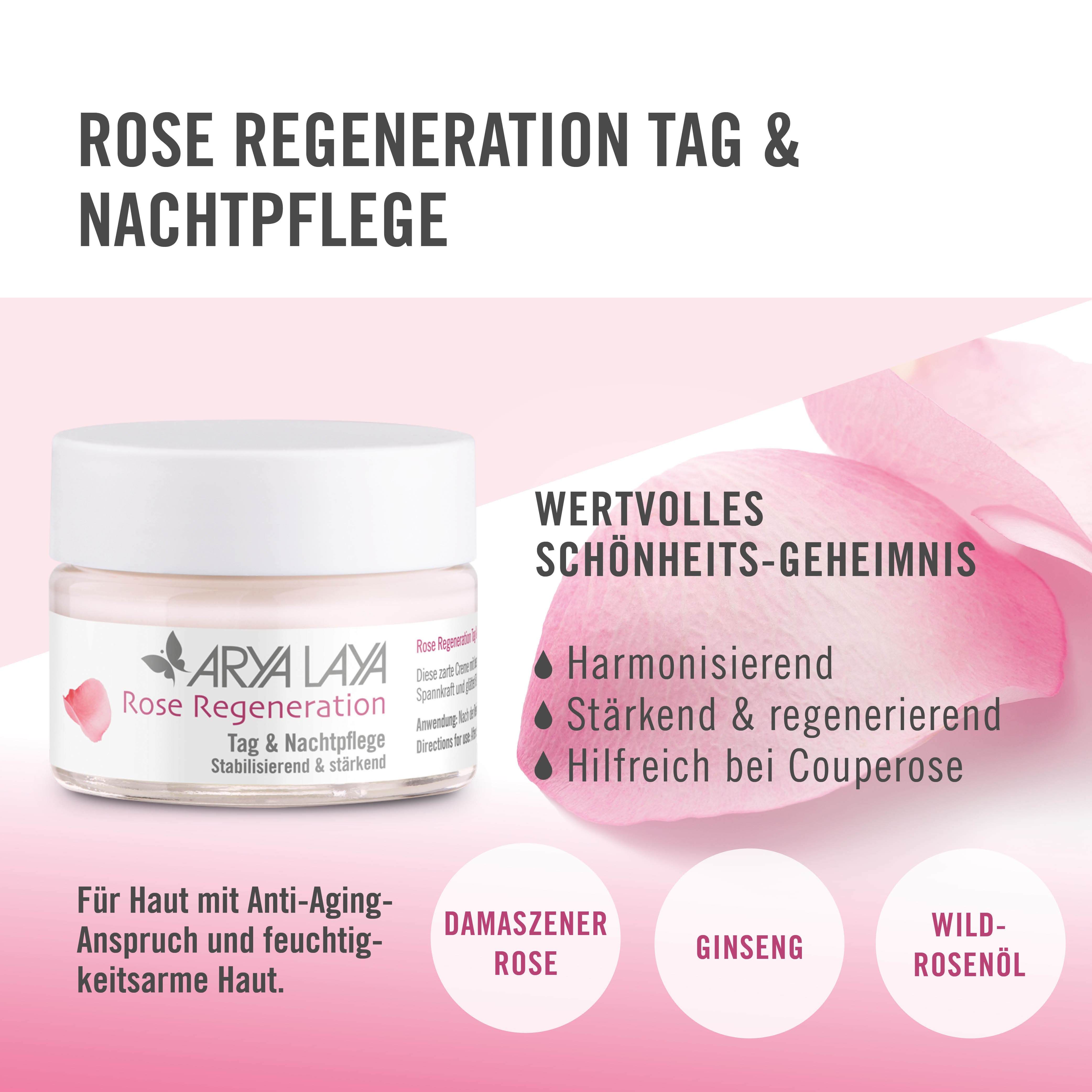 Wirkweise: ARYA LAYA Rose Regeneration Tag und Nachtpflege