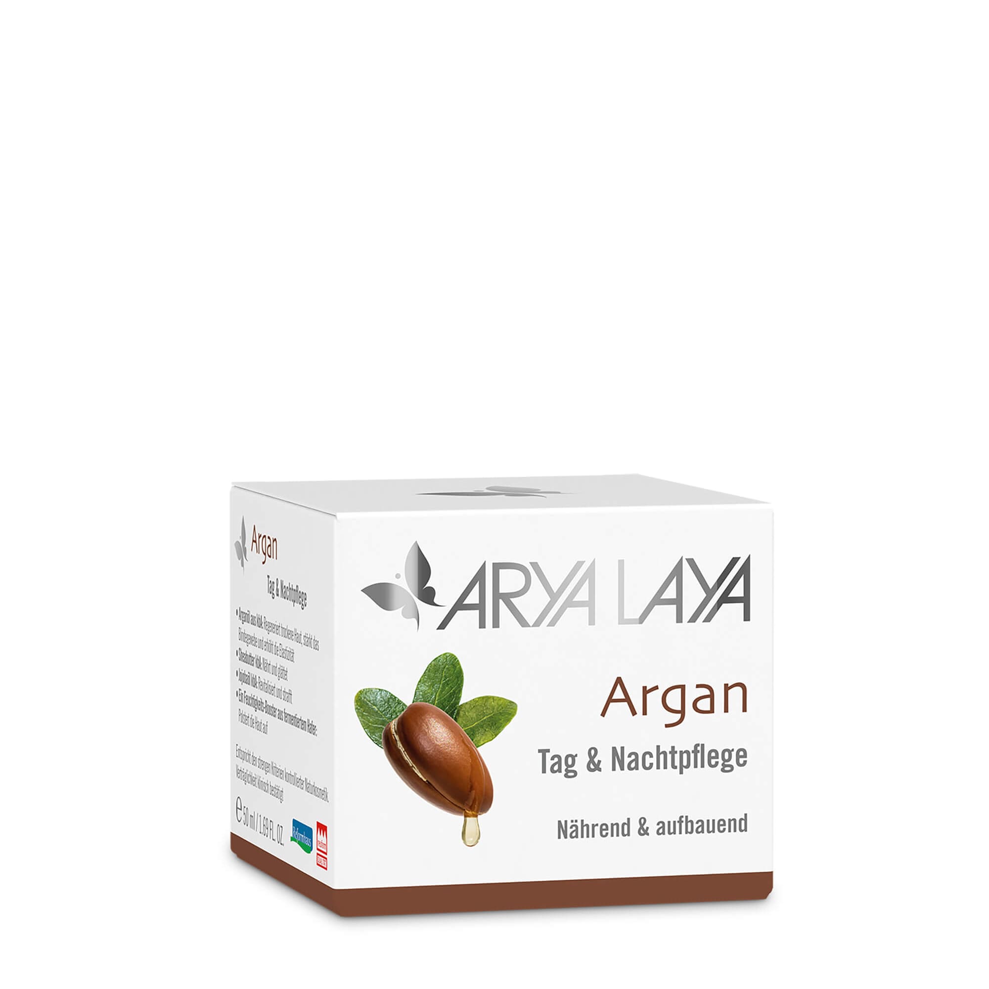 Faltschachtel mit ARYA LAYA Argan Tag & Nachtpflege, 50 ml