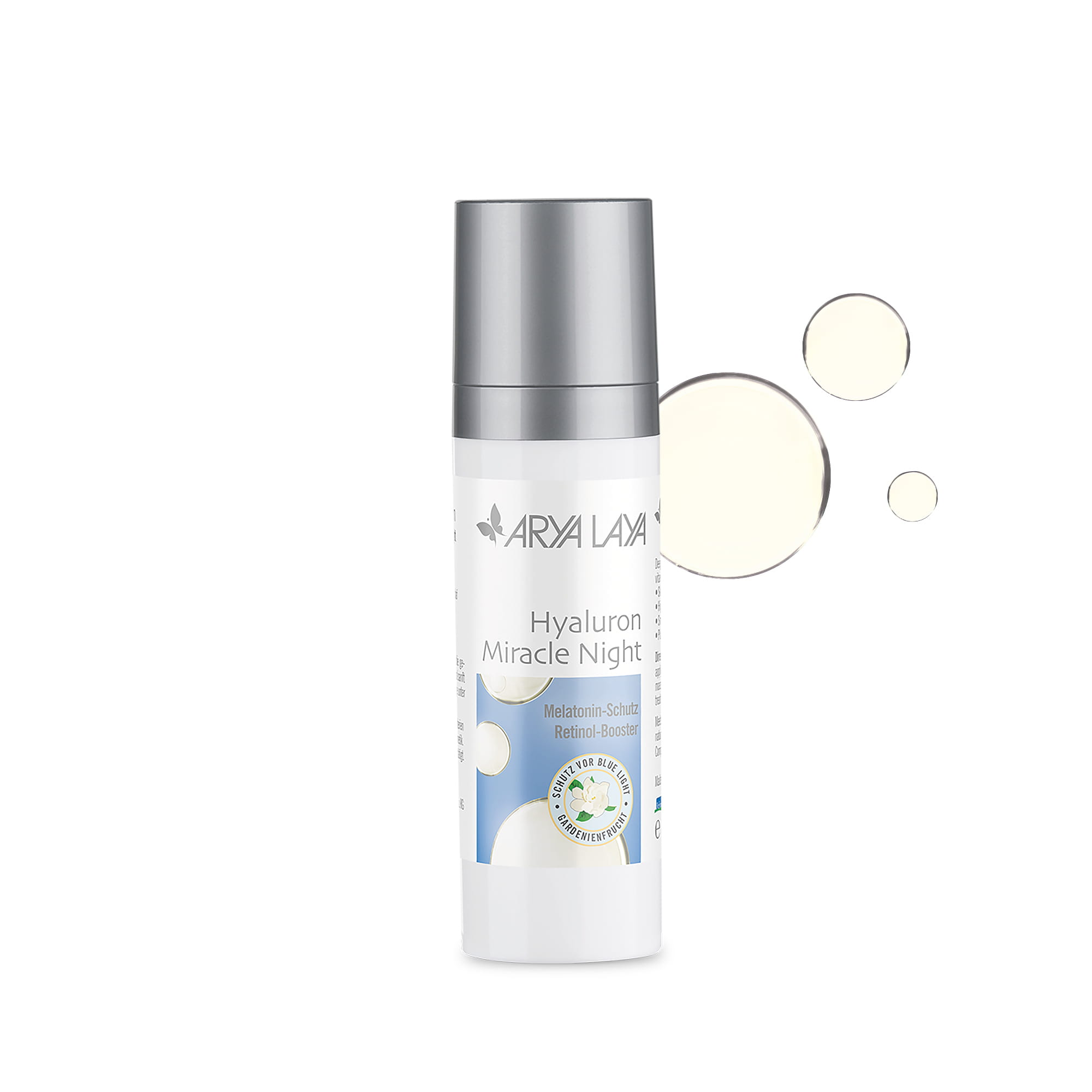Hero: Airless-Spender ARYA LAYA Hyaluron Miracle Night 30 ml Airless-Spender mit ARYA LAYA Hyaluron Miracle Night, 30 ml