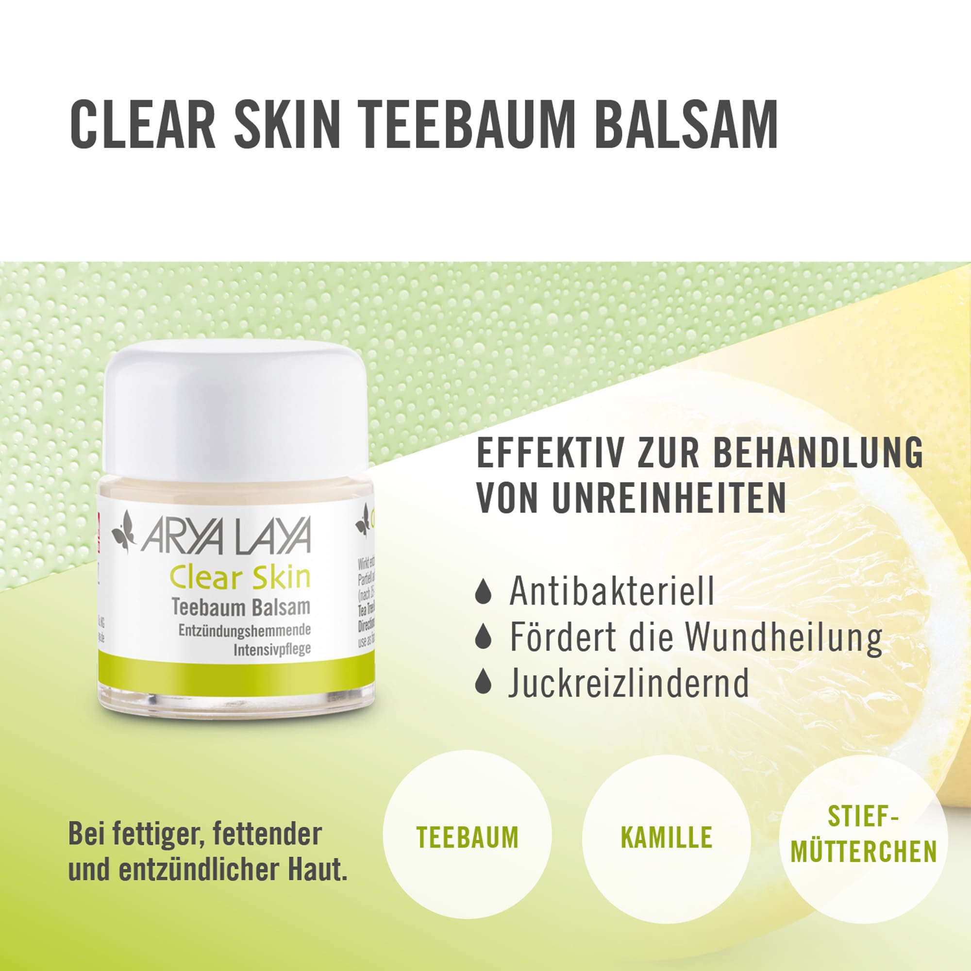 Wirkweise ARYA LAYA Clear Skin Teebaum Balsam