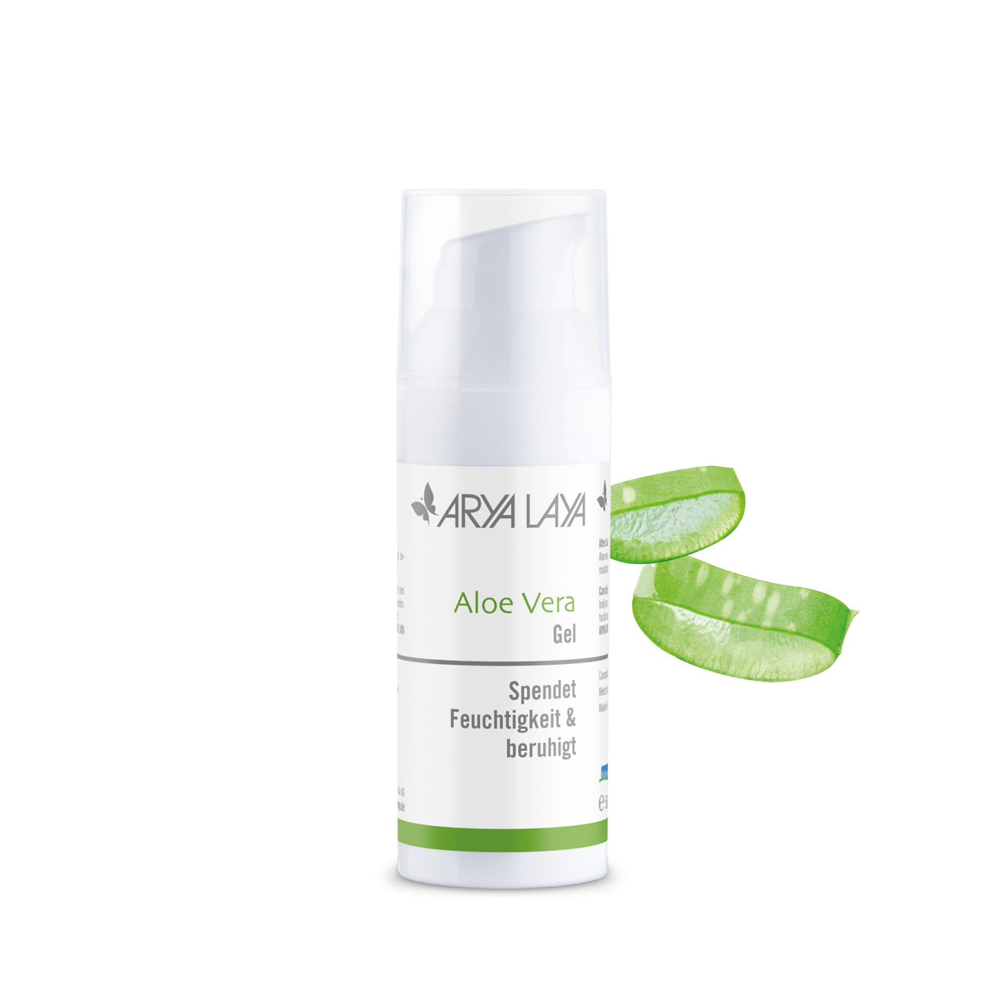 Hero: Airlessspender ARYA LAYA Aloe Vera Gel 50 ml Airlessspender mit der ARYA LAYA Aloe Vera Gel, 50 ml