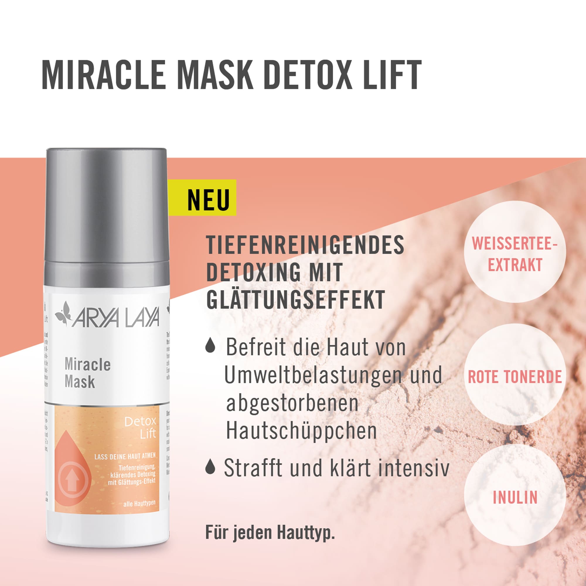 Chart Wirkweise ARYA LAYA Miracle Mask Detox Lift Wirkweise ARYA LAYA Miracle Mask Detox Lift