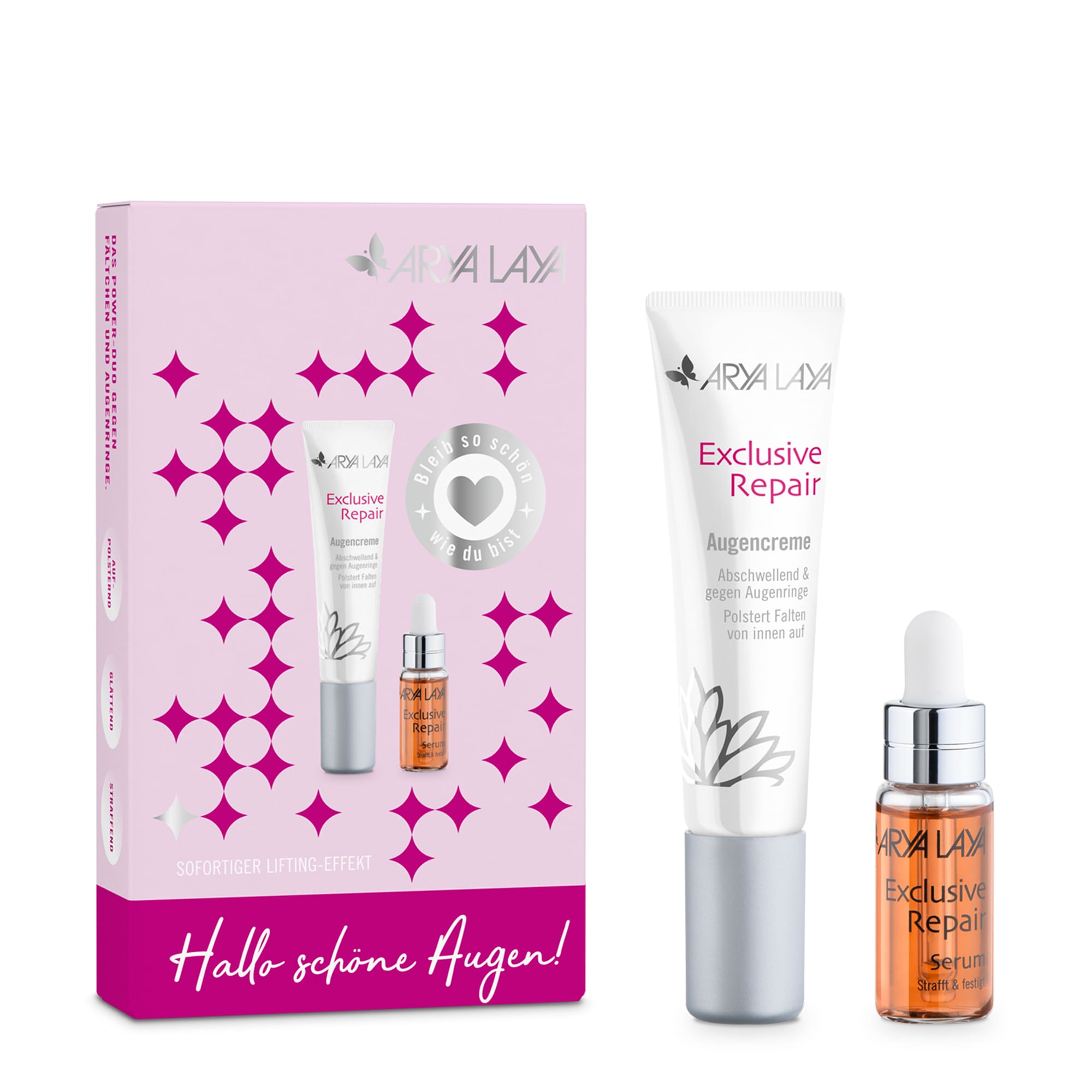 Hero: ARYA LAYA Exclusive Repair Augencreme, 15 ml und Serum 5 ml mit Faltschachtel ARYA LAYA Exclusive Repair Augencreme, 15 ml und Serum 5 ml mit Faltschachtel