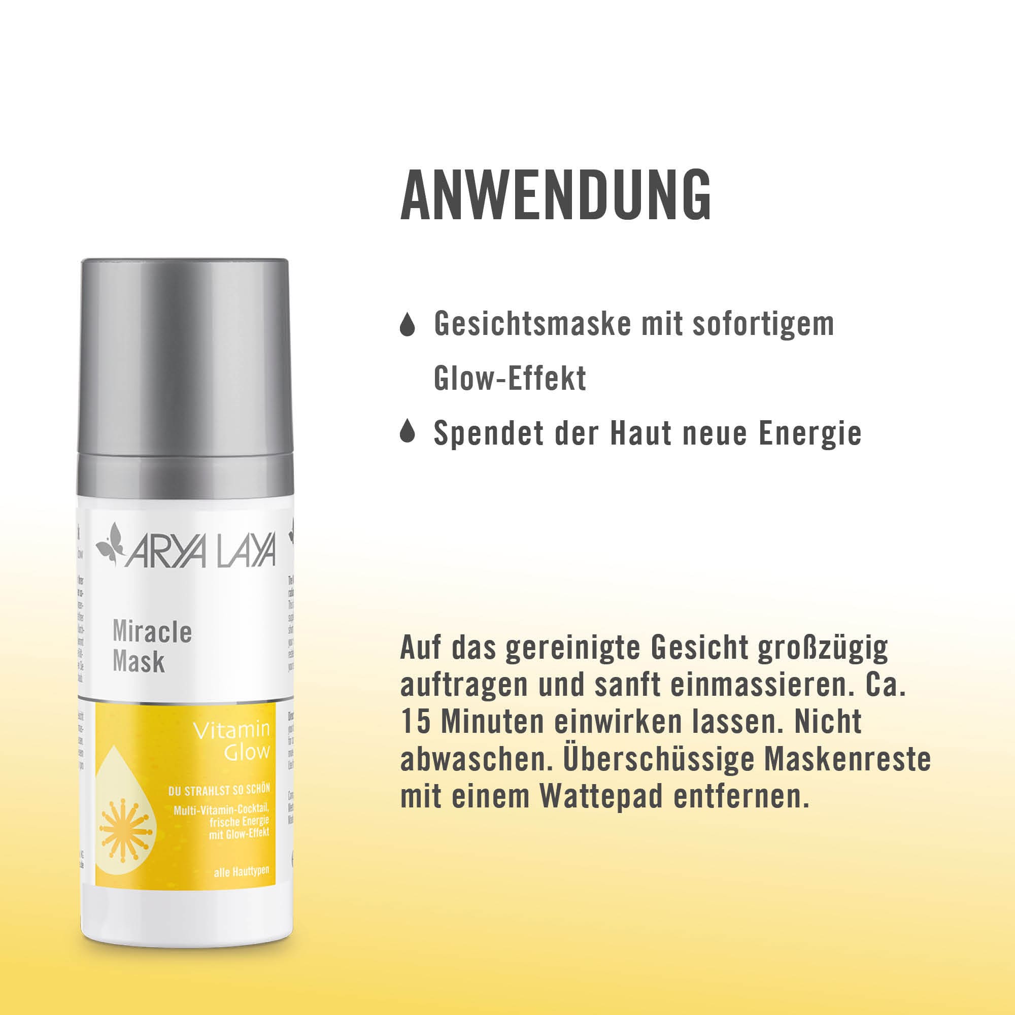 Chart Wirkweise ARYA LAYA Miracle Mask Vitamin Glow Wirkweise ARYA LAYA Miracle Mask Vitamin Glow