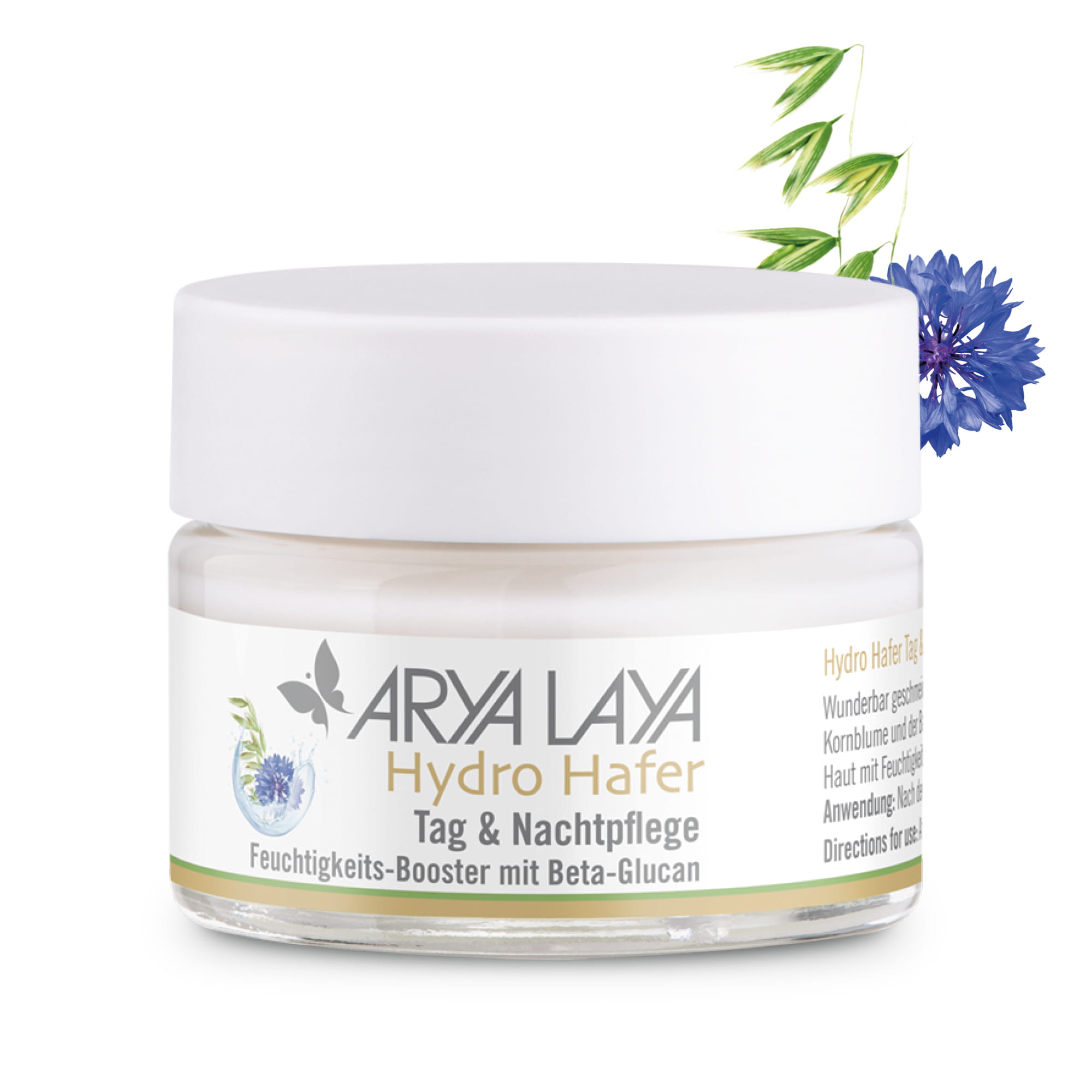 Hero Glastiegel ARYA LAYA Hydro Hafer Tag und Nachtpflege 50 ml Glastiegel mit ARYA LAYA Hydro Hafer Tag und Nachtpflege, 50 ml