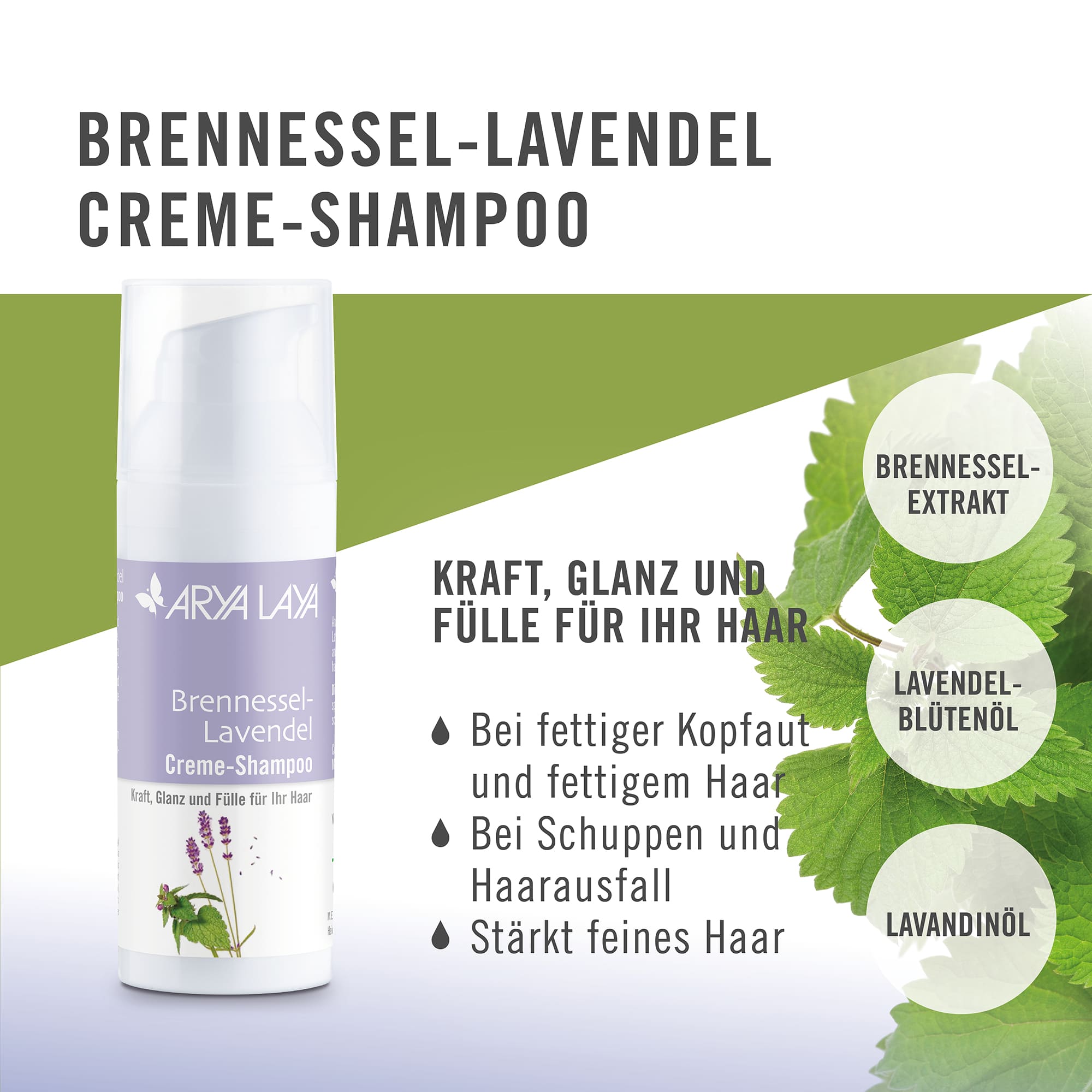 Chart Wirkweise ARYA LAYA Brennessel-Lavendel Creme-Shampoo Wirkweise ARYA LAYA Brennessel-Lavendel Creme-Shampoo