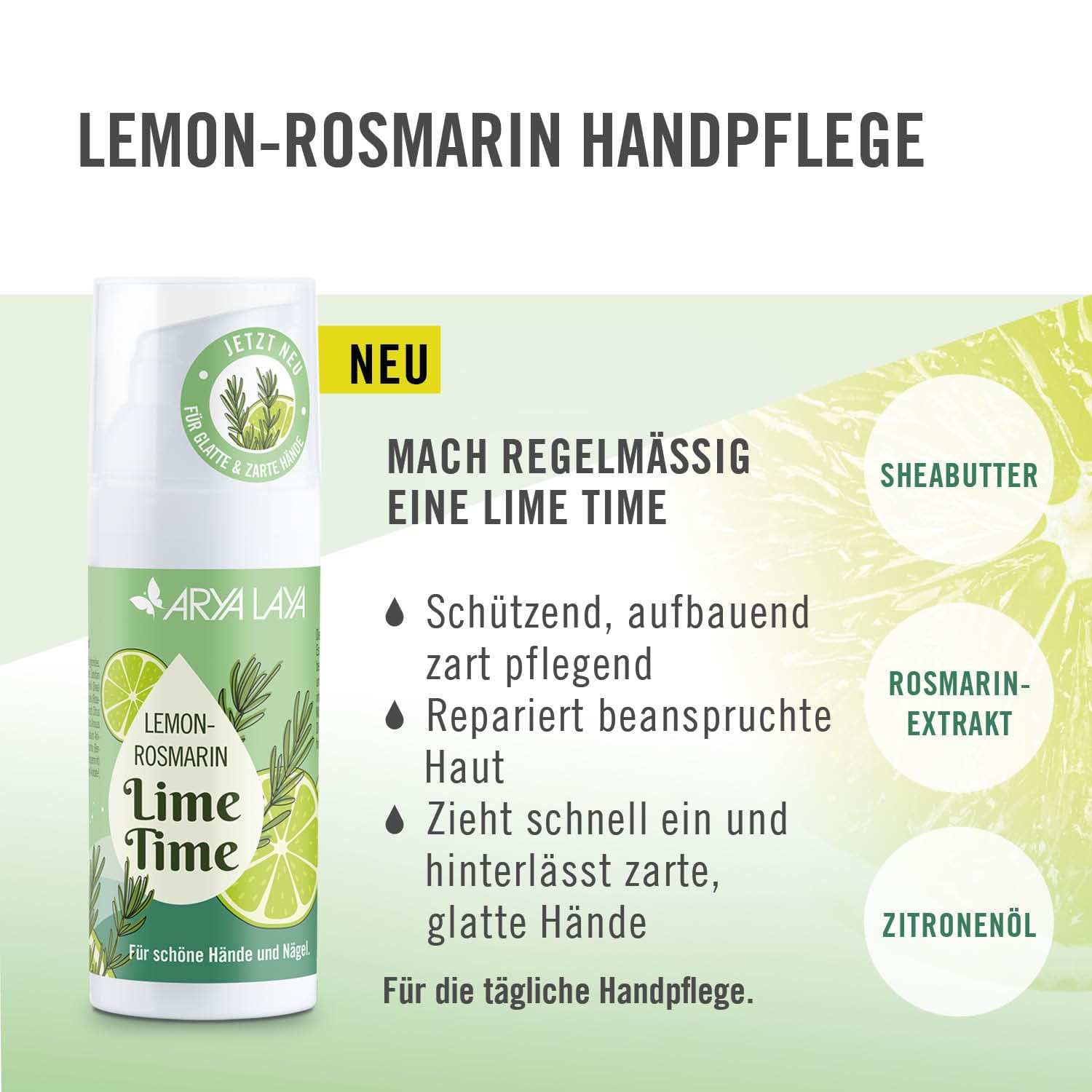 Wirkweise ARYA LAYA Lemon-Rosmarin Handpflege