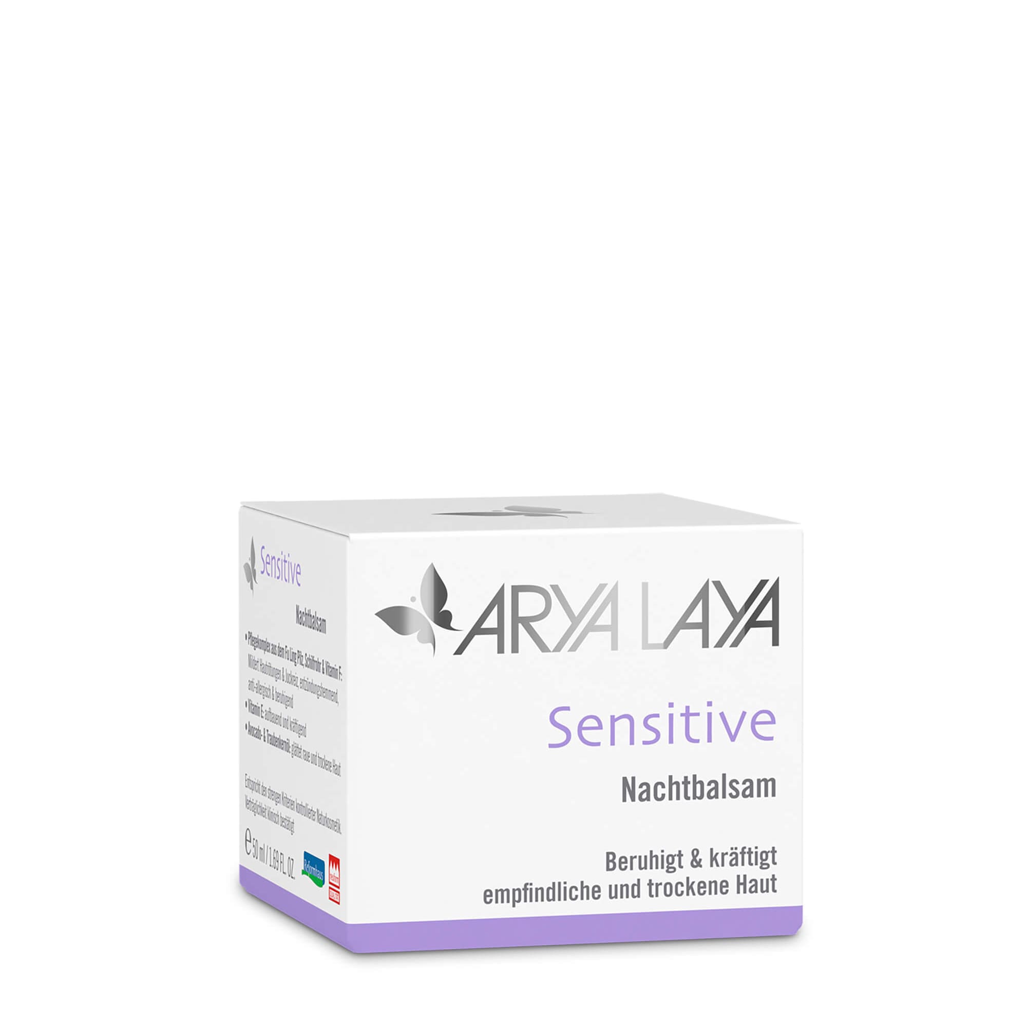 Faltschachtel ARYA LAYA Sensitive Nachtbalsam 50 ml Faltschachtel mit ARYA LAYA Sensitive Nachtbalsam, 50 ml