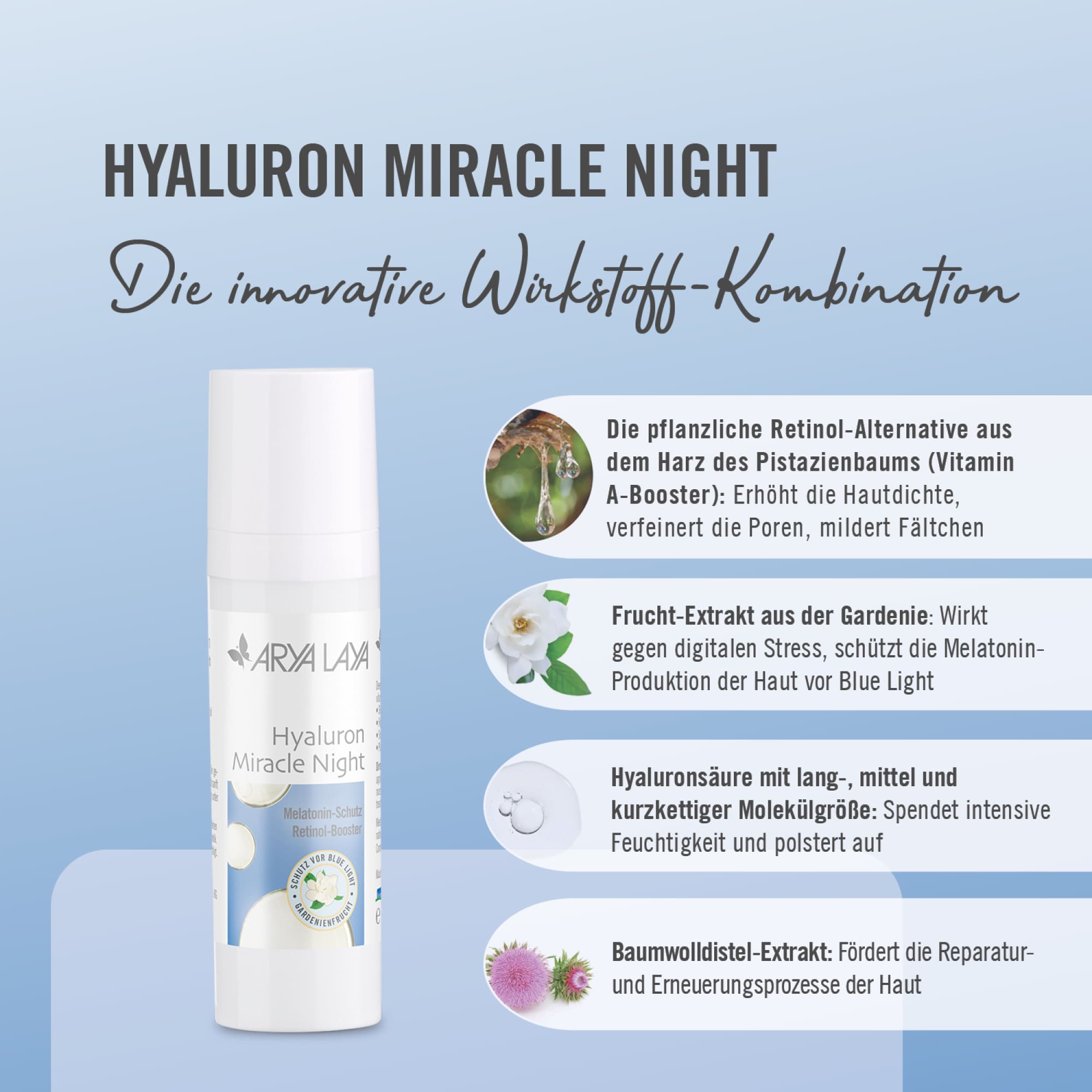 Wirkstoffe ARYA LAYA Hyaluron Miracle Night