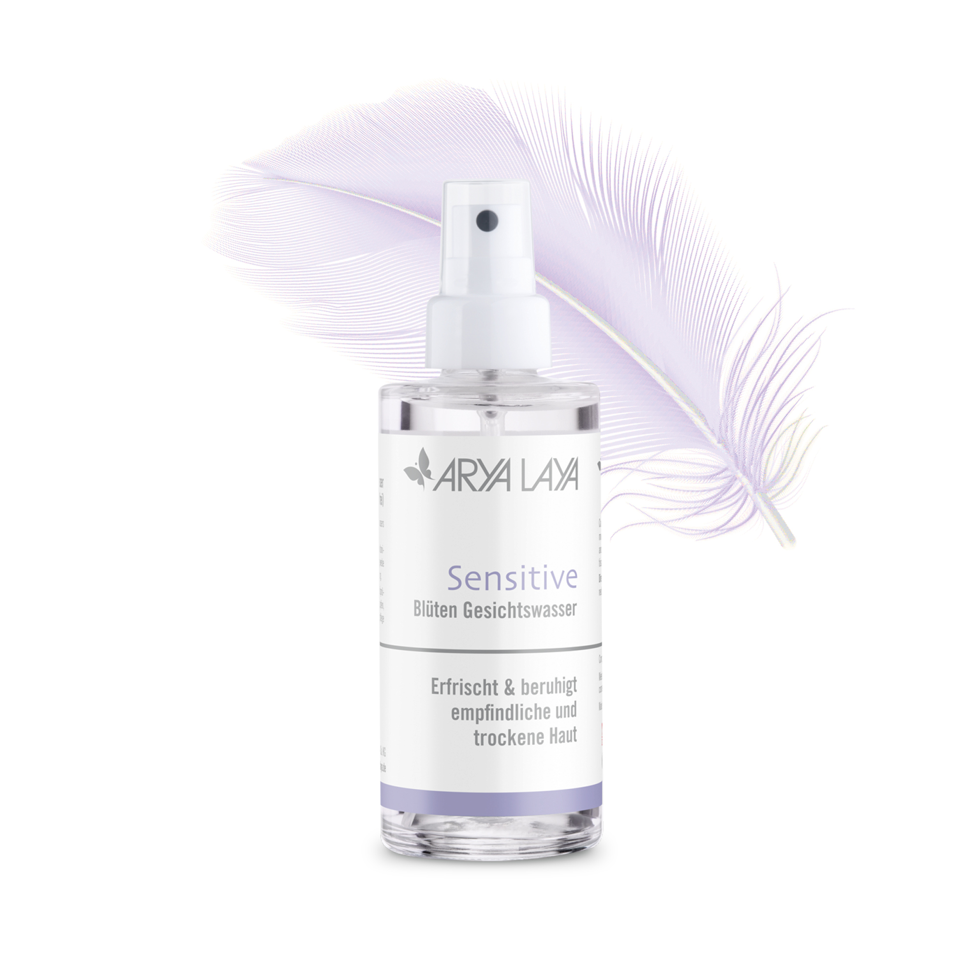 Glasflasche ARYA LAYA Sensitive Blüten Gesichtswasser 100 ml Glasflasche mit ARYA LAYA Sensitive Blüten Gesichtswasser, 100 ml