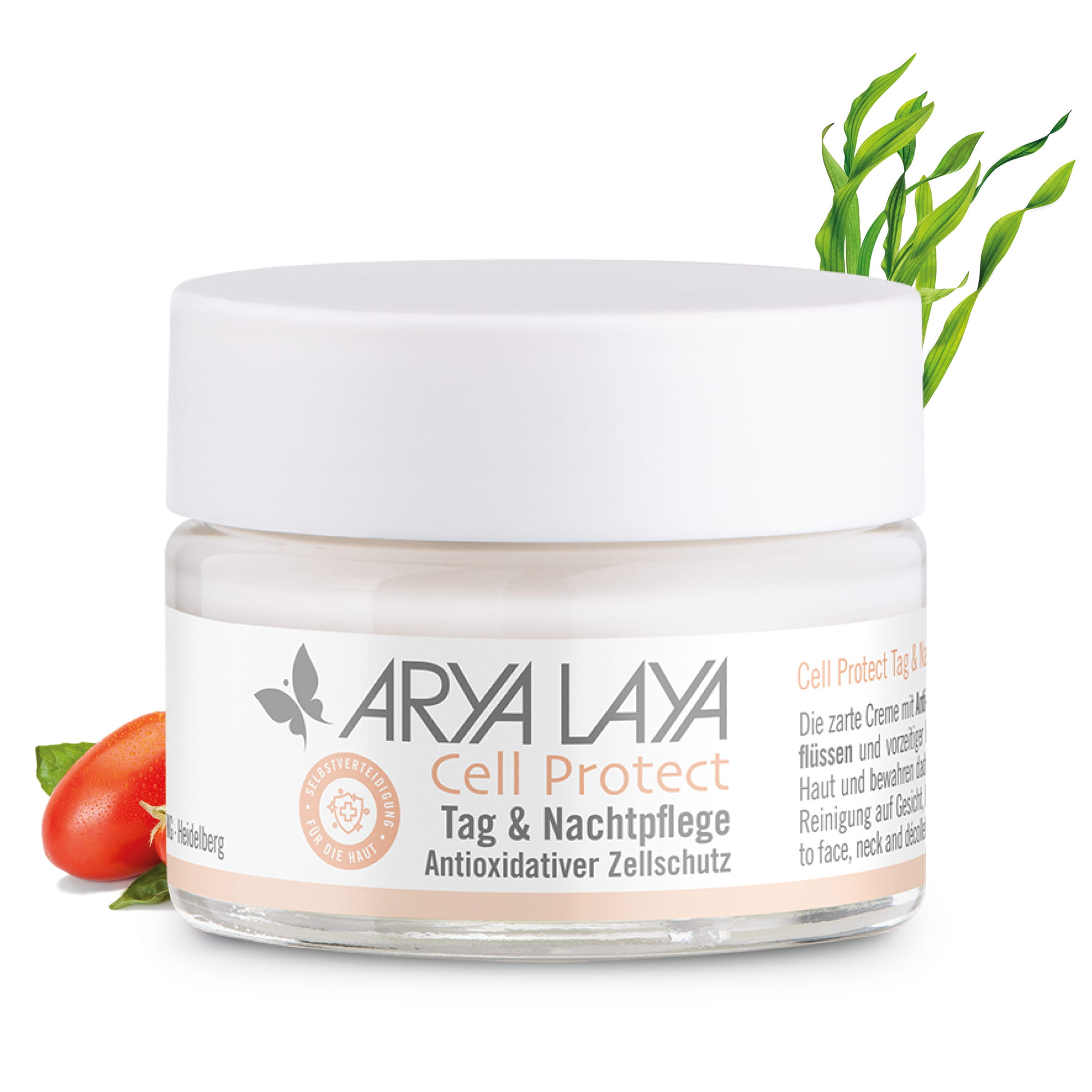 Hero: Glastiegel ARYA LAYA Cell Protect Tag & Nachtpflege 50 ml Glastiegel mit ARYA LAYA Cell Protect Tag & Nachtpflege, 50 ml