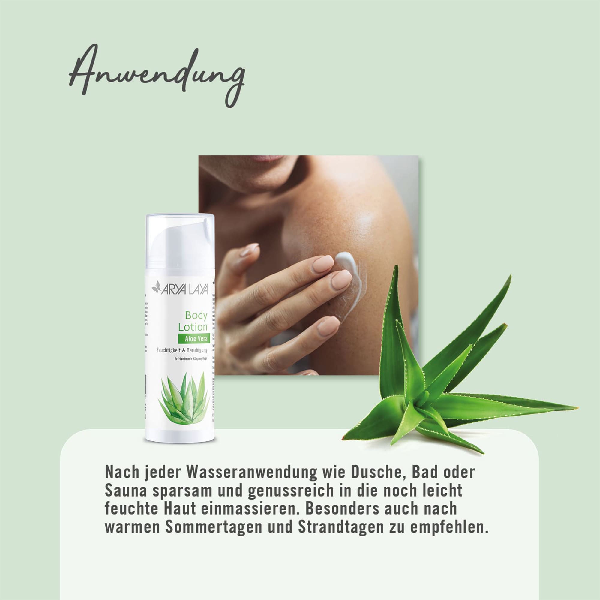 Chart Anwendung ARYA LAYA Body Lotion Aloe Vera Anwendung ARYA LAYA Body Lotion Aloe Vera