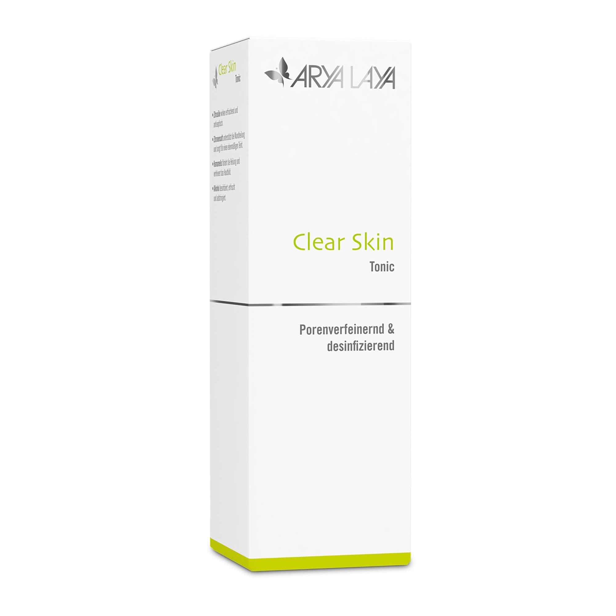 Faltschachtel mit ARYA LAYA Clear Skin Tonic, 125 ml