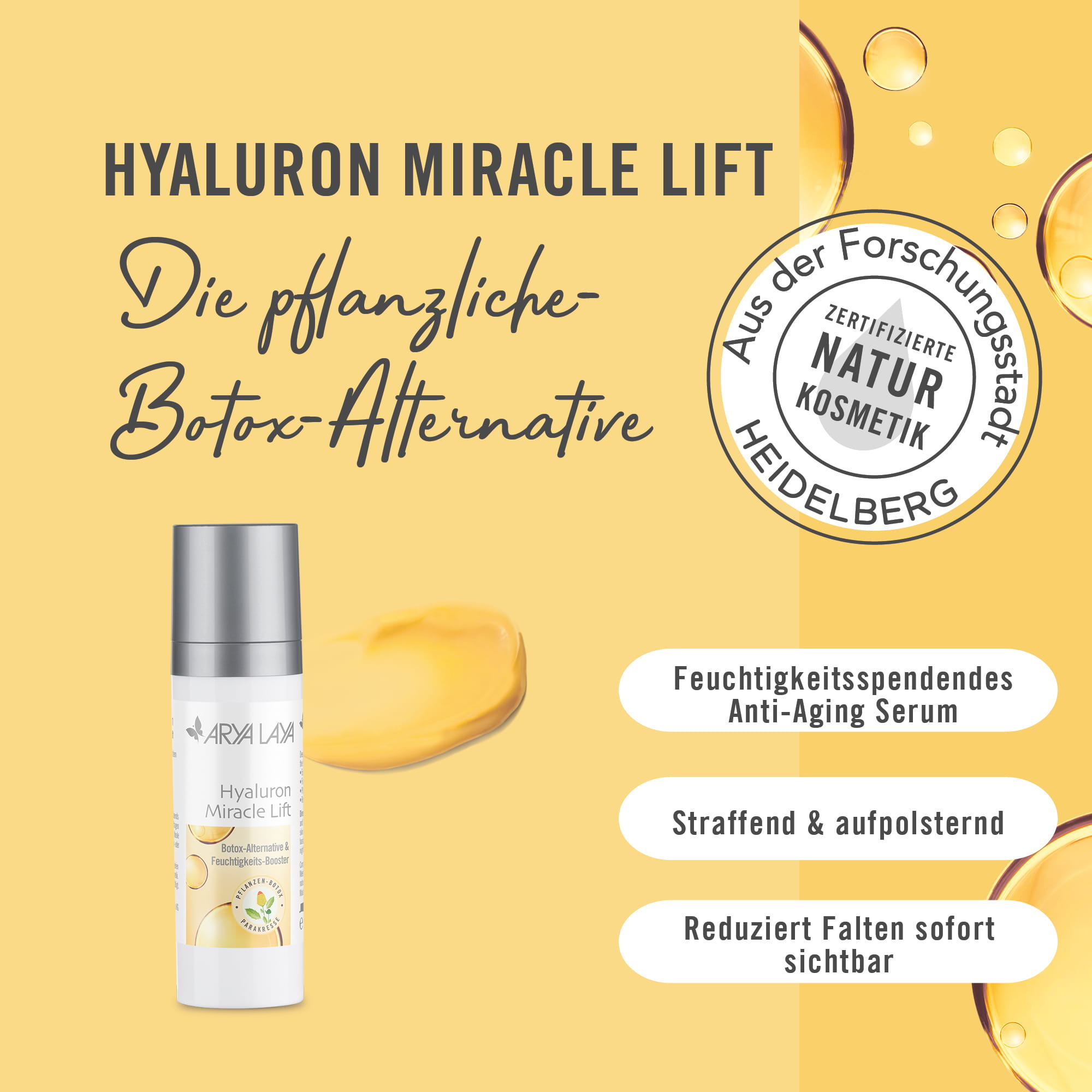 Wirkweise ARYA LAYA Hyaluron Miracle Lift