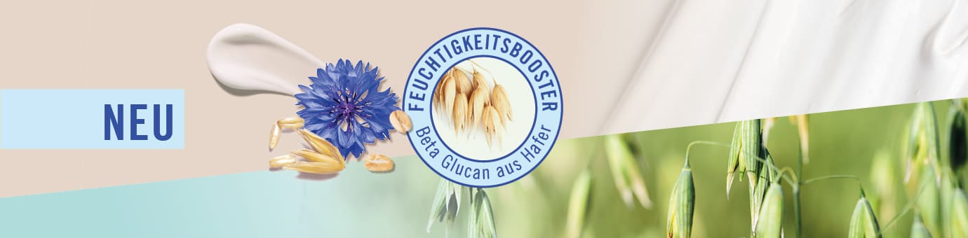 Haferpflanzen mit Signet Feuchtigkeitsbooster