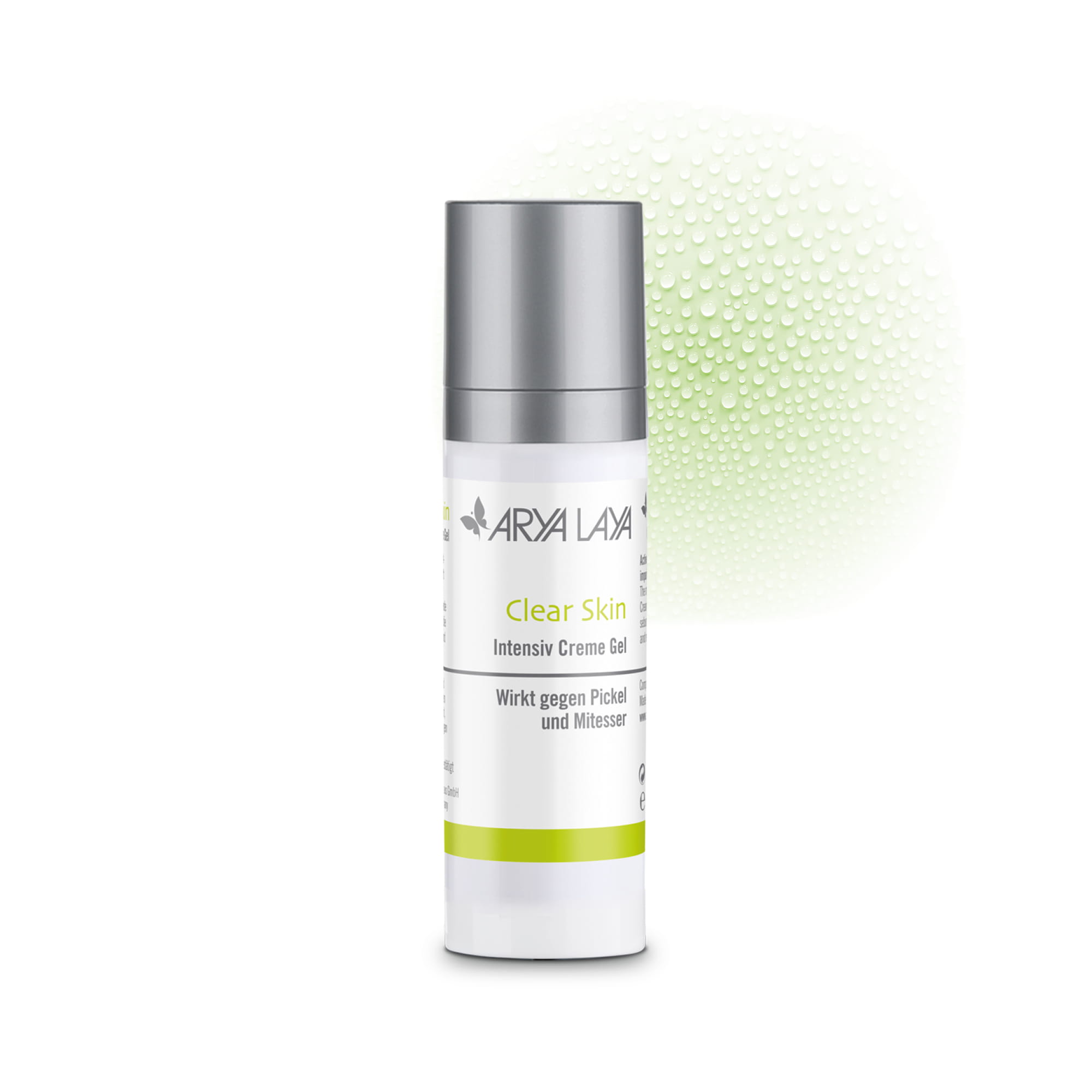 Hero: Airless-Spender ARYA LAYA Clear Skin Intensiv Creme Gel 30 ml Airless-Spender mit ARYA LAYA Clear Skin Intensiv Creme Gel, 30 ml