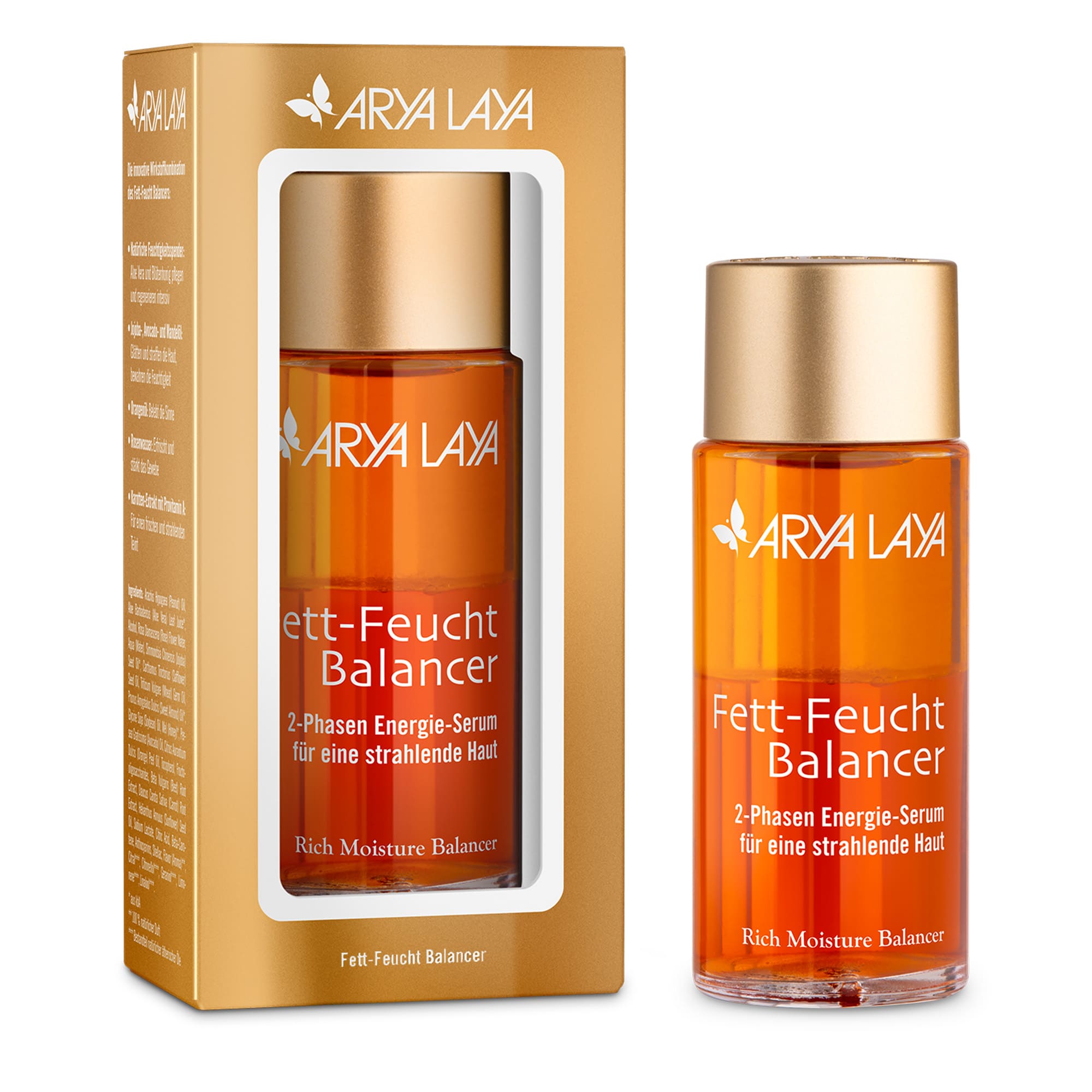 Glasflasche und Faltschachtel mit ARYA LAYA Fett-Feucht Balancer Klassiker, 50 ml