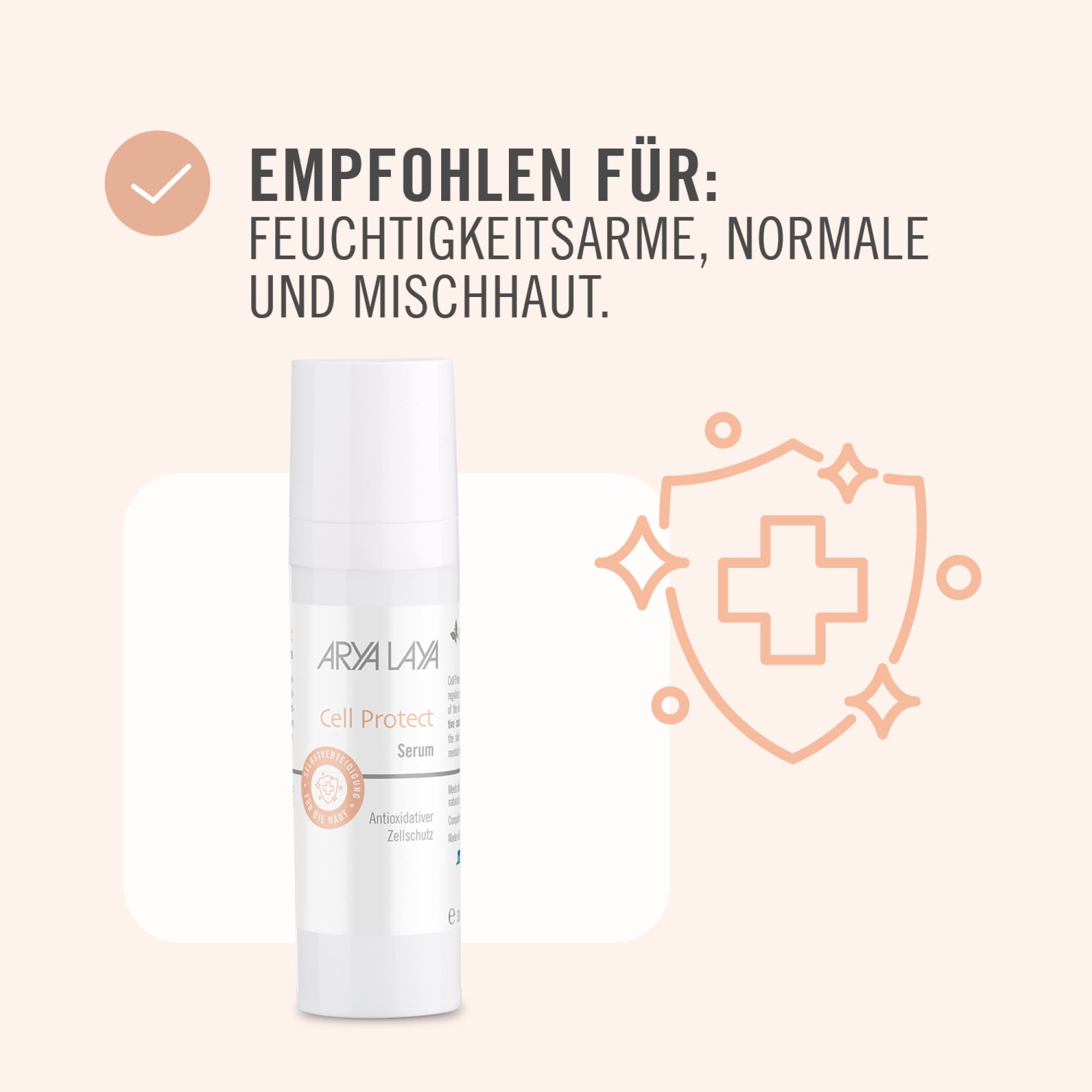 Empfohlen für feuchtigkeitsarme, normale und Mischhaut