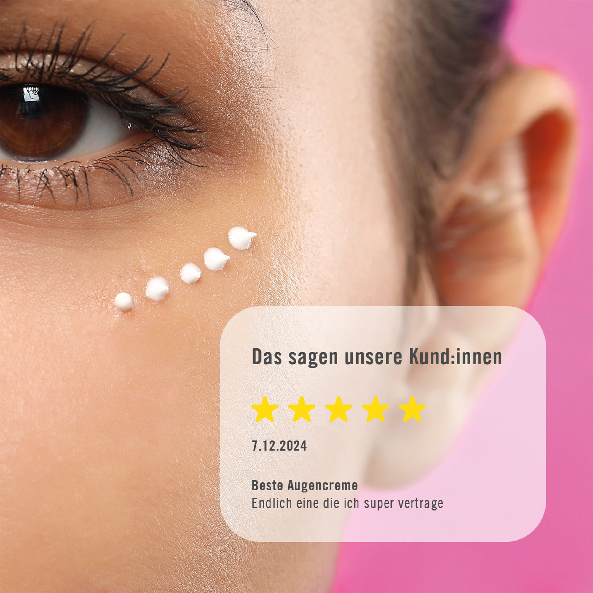 Chart Kundenstimmen ARYA LAYA Exclusive Repair Augencreme Das sagen unsere Kunden