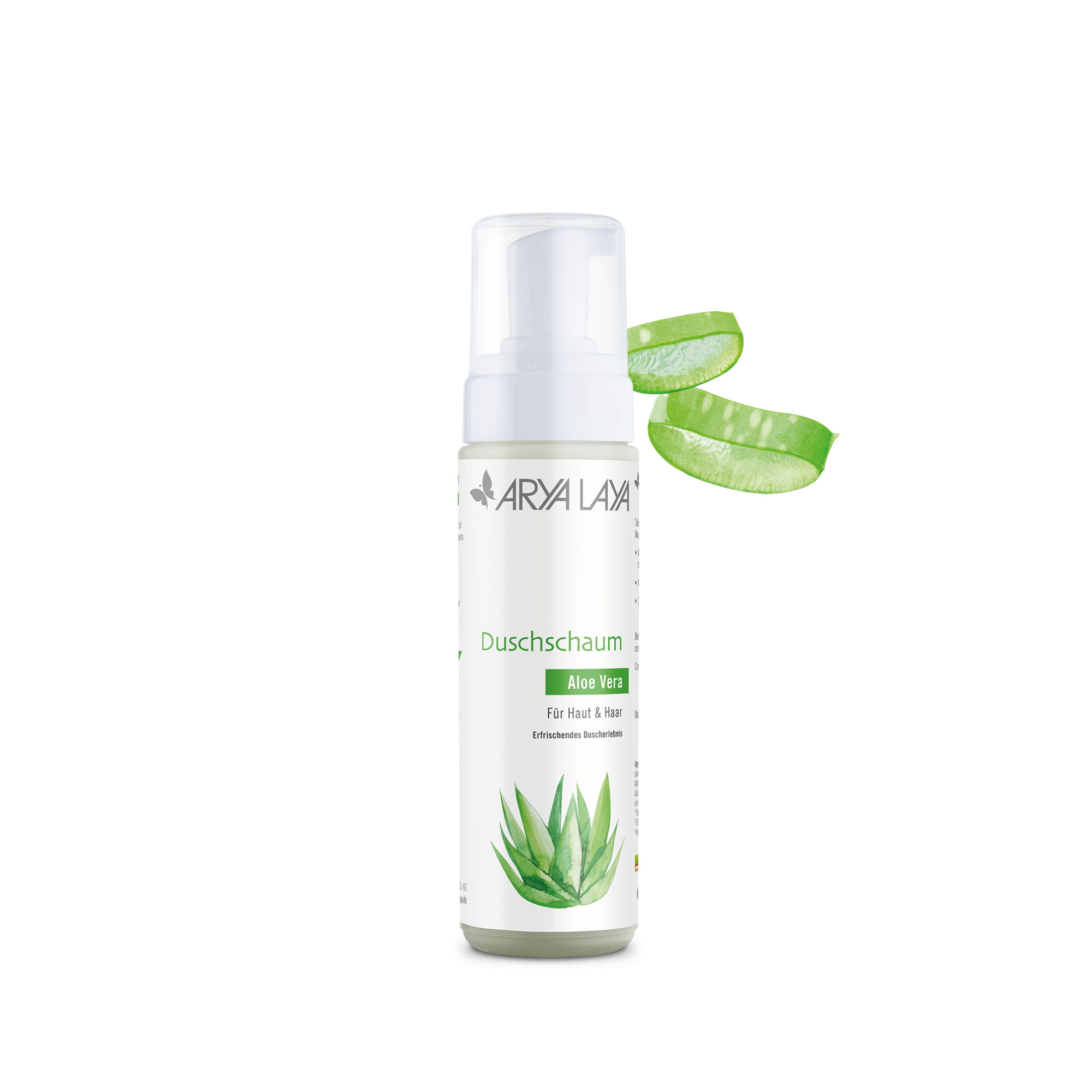 Hero: Airless-Spender ARYA LAYA Duschschaum Aloe Vera 200 ml Airless-Spender mit ARYA LAYA Duschschaum Aloe Vera, 200 ml