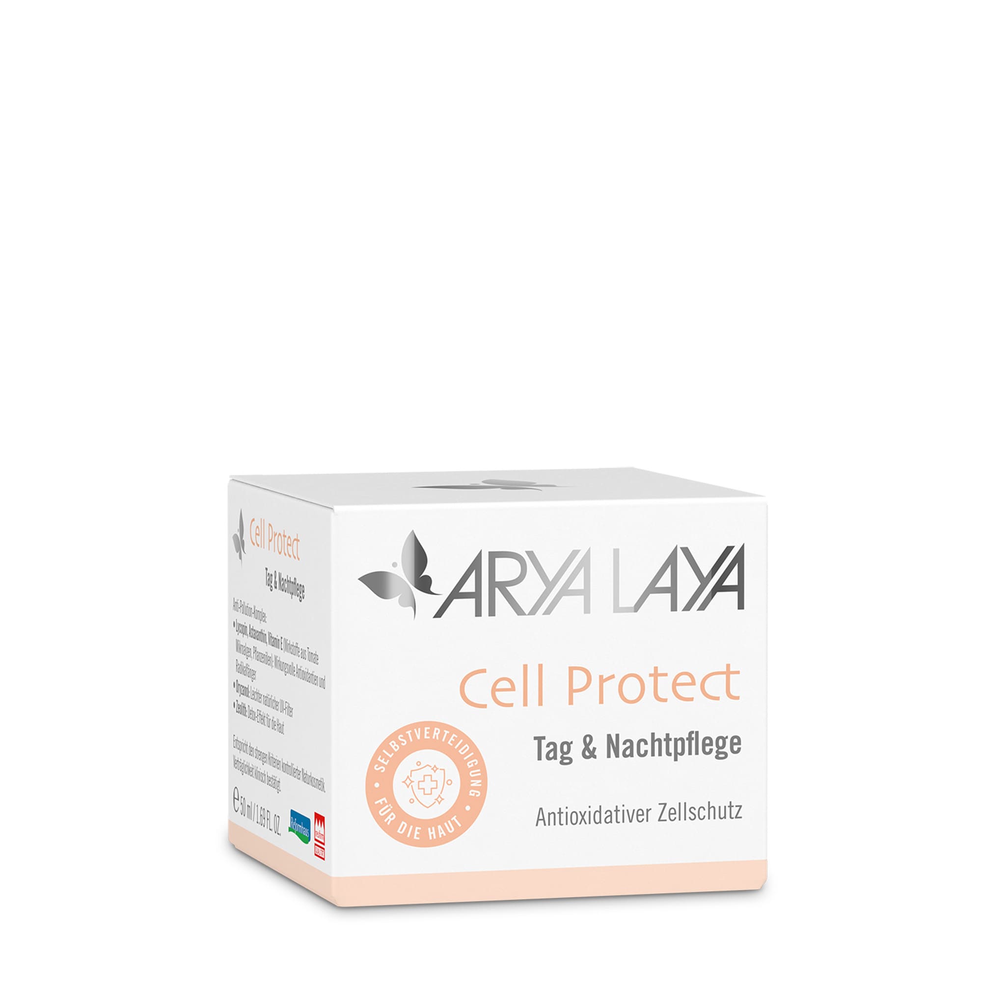 Faltschachtel ARYA LAYA Cell Protect Tag & Nachtpflege 50 ml Faltschachtel mit ARYA LAYA Cell Protect Tag & Nachtpflege, 50 ml