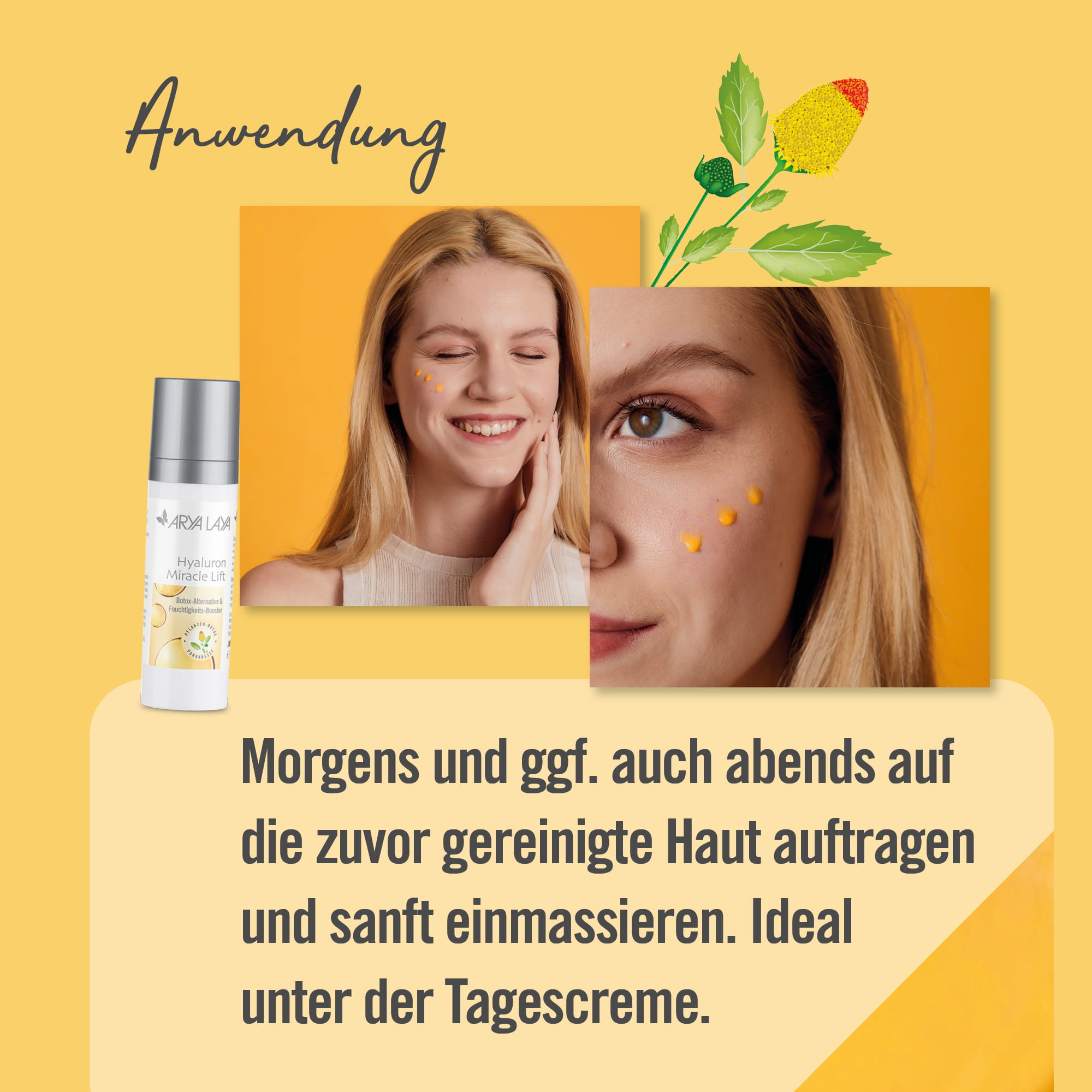 Anwendung ARYA LAYA Hyaluron Miracle Lift