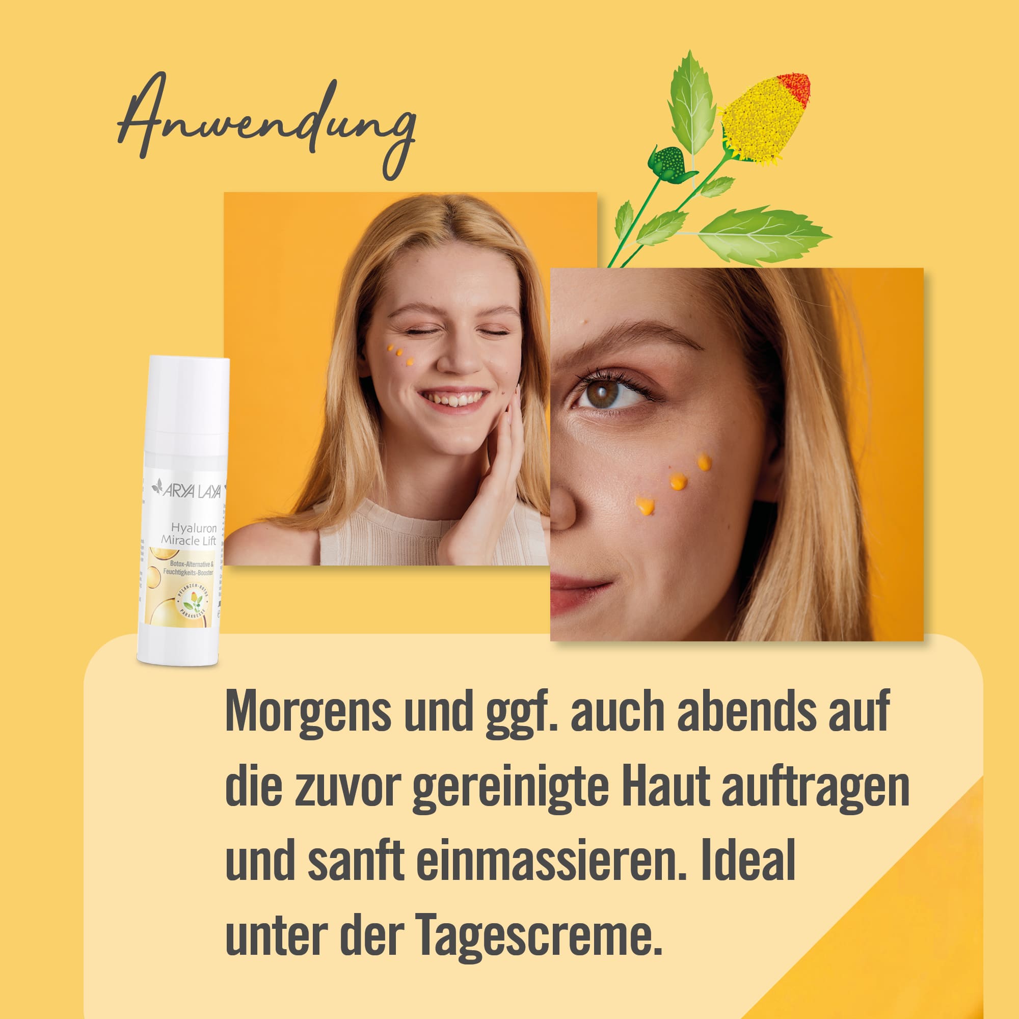 Anwendung ARYA LAYA Hyaluron Miracle Lift